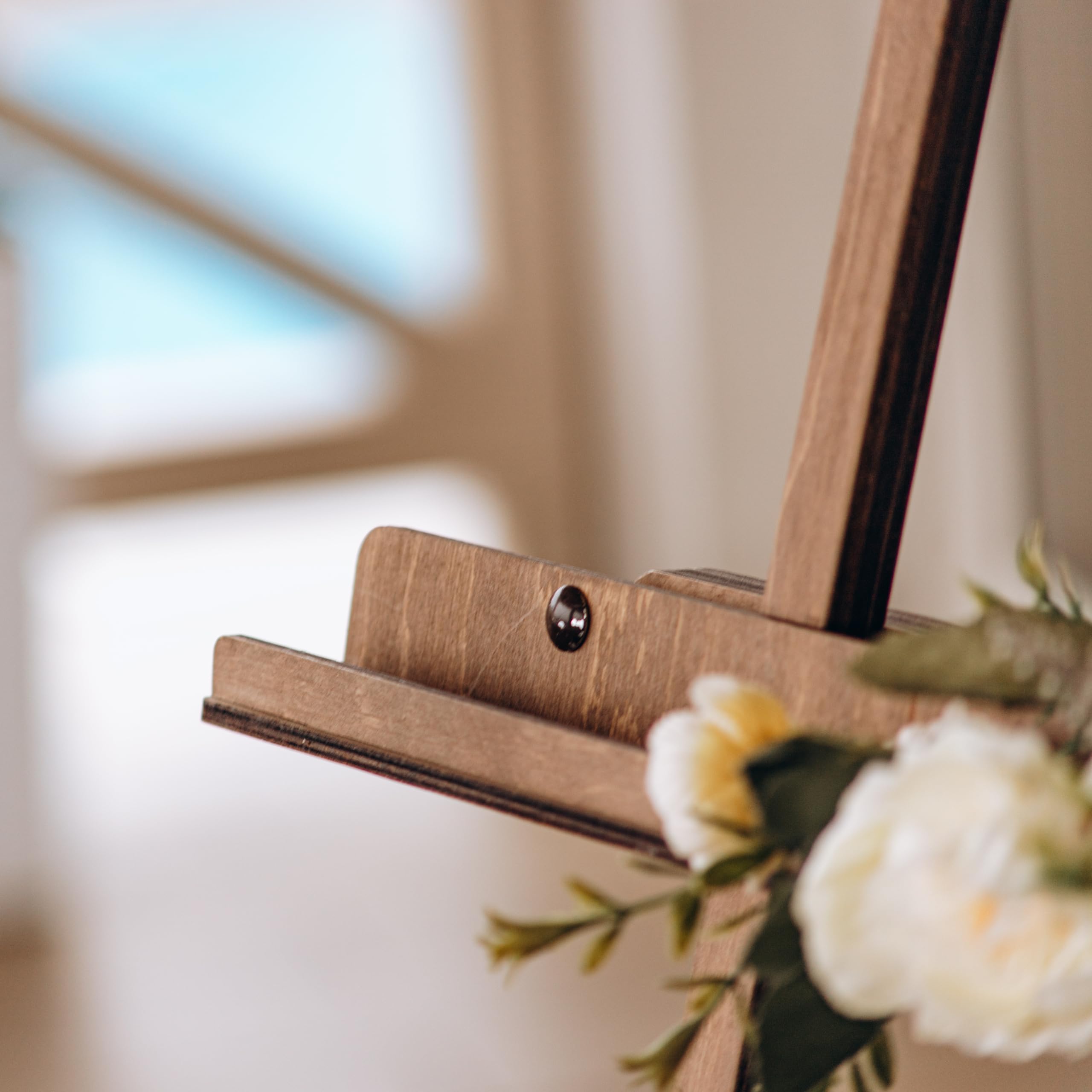 Rustic Wooden Easel Stand - Heavy Duty Picture Display Easel for Art, Photos & Wedding Decor - Perfect for Home, Gallery & Event Displays