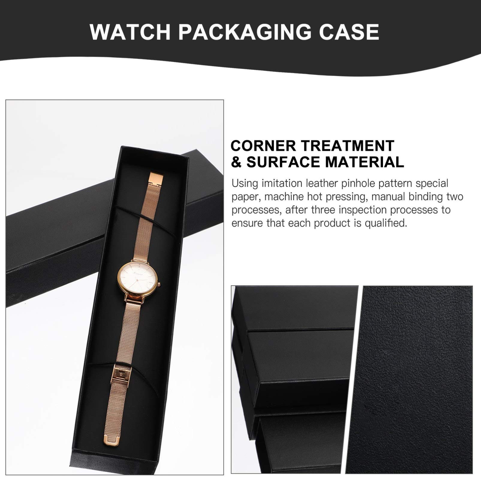 5-Piece Watch Display Box with Jewelry Organizer Tray - Premium Watch Storage Case for Men & Women - Perfect for Bracelets, Rings & Watches - Ideal for Travel, Home & Gift Wrapping