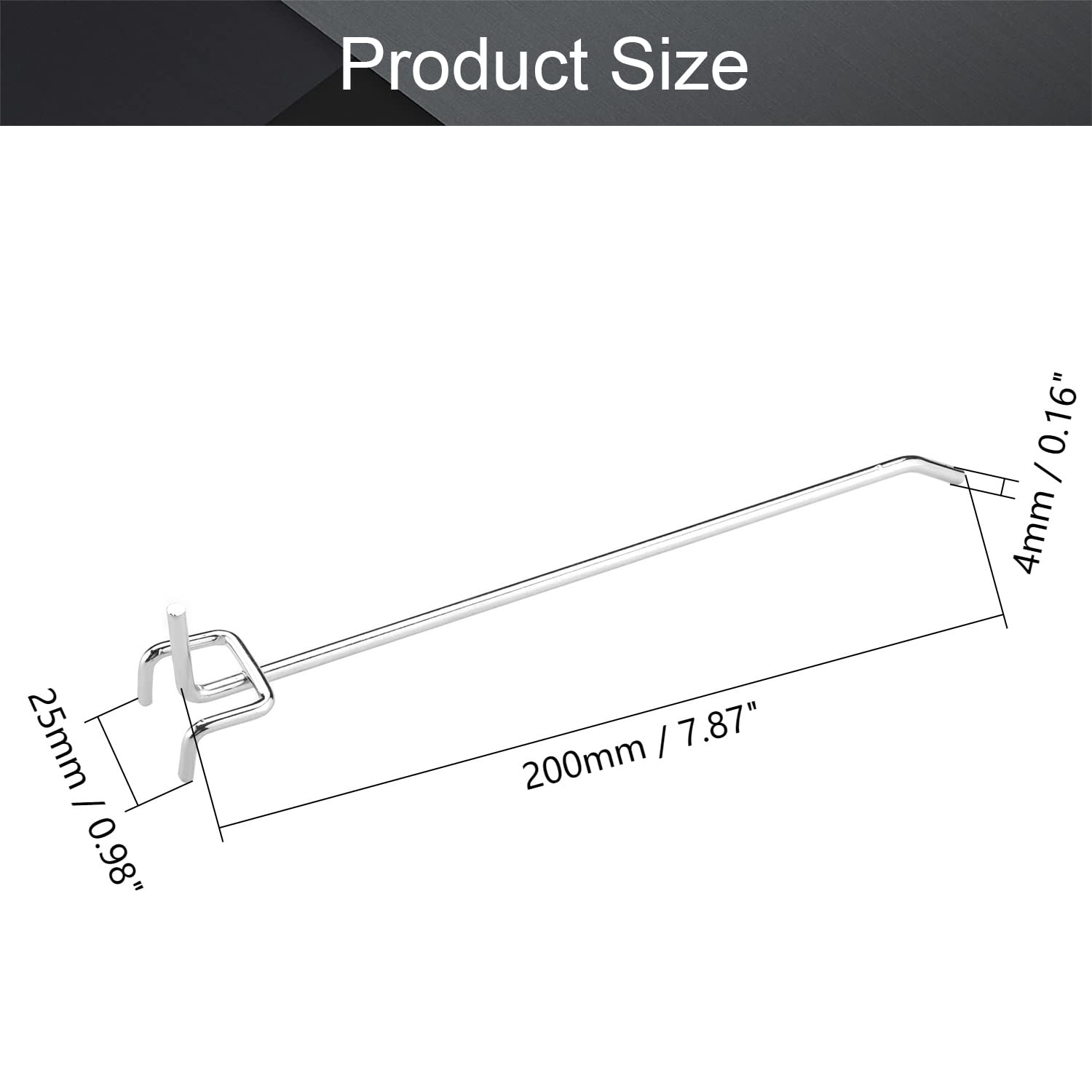 MroMax Pegboard Hooks 5-Pack - Silver Grid Wall Hooks for Supermarket Displays & Retail Organization - Perfect for Tool Storage, Kitchen Utensils & Garage Organization
