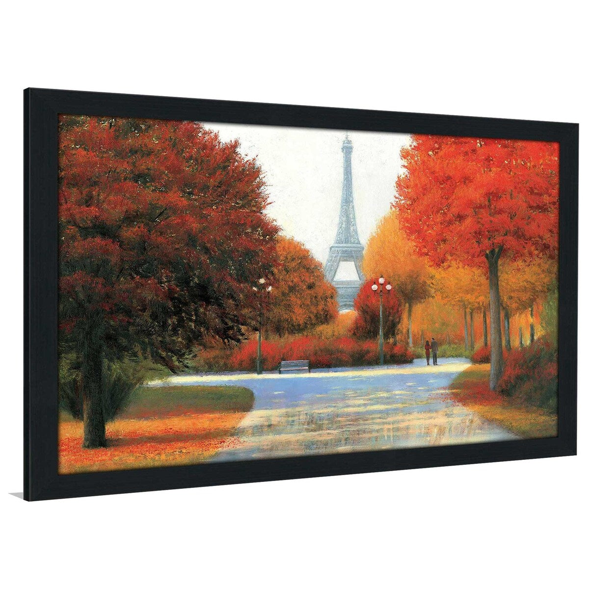 Autumn in Paris Couple Print Acrylic Wall Art - Romantic Home Decor for Living Room, Bedroom & Office