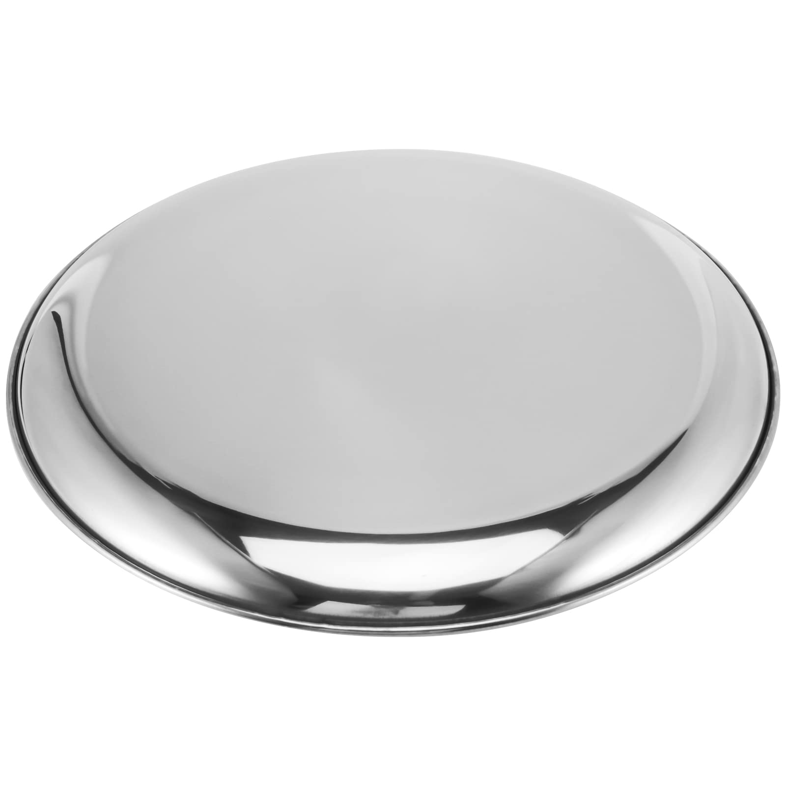 FUNSUEI 5-Pack 12 Inch Stainless Steel Dinner Plates - Mirror Polished Double Layer Metal Plates for Home Kitchen, Restaurant, Camping, BBQ & Party Serving | Durable & Elegant Round Platters for Indoor & Outdoor Dining