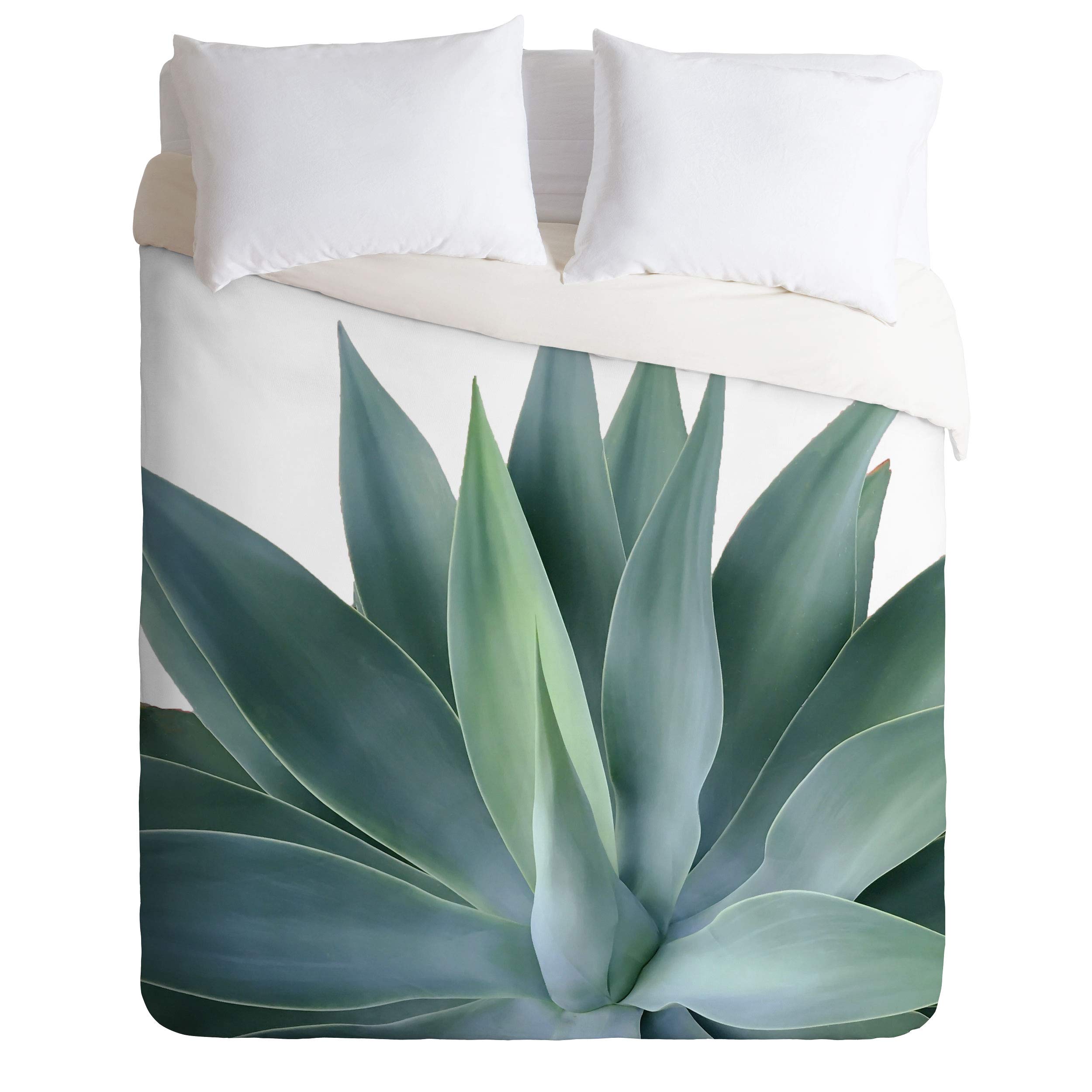 Gale Switzer Agave Blanco Comforter Set with Pillowcases - Twin Size Green Botanical Bedding for Modern Bedroom Decor | Soft & Stylish Duvet Cover for Guest Room or Dorm