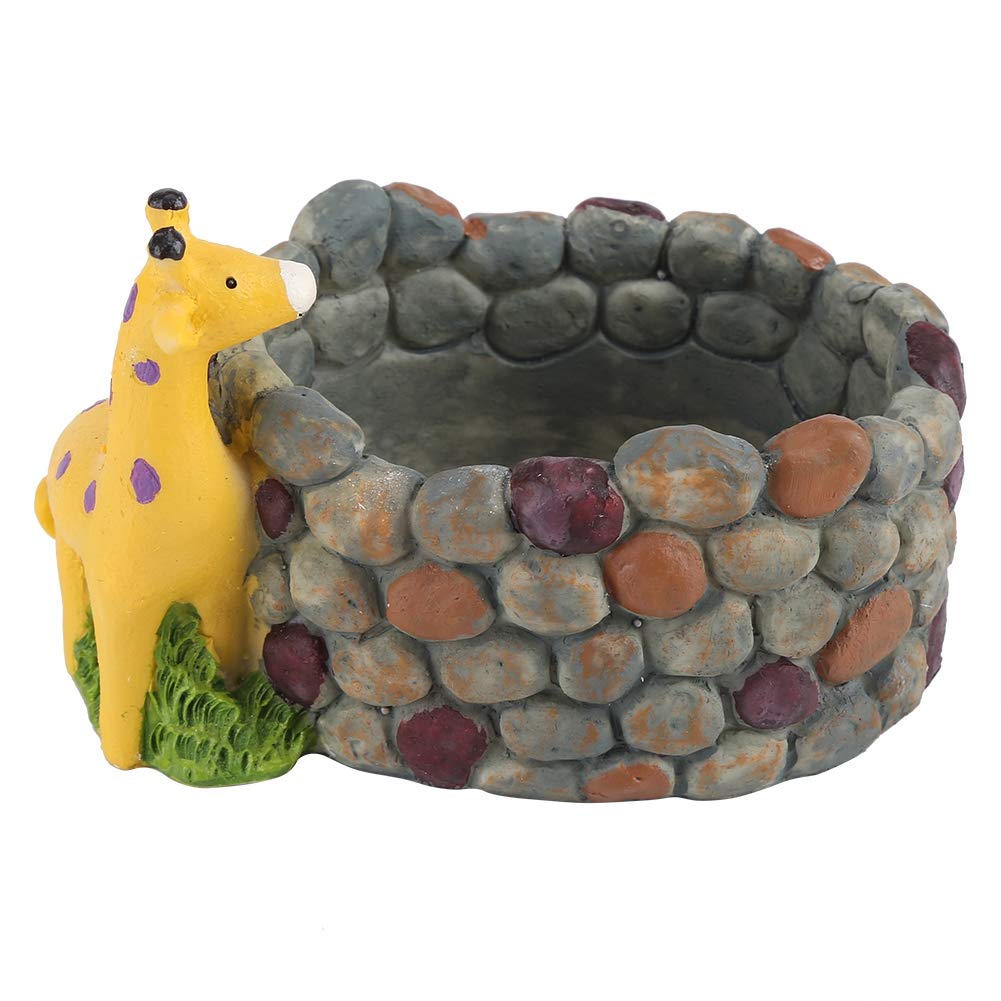 DERCLIVE Resin Giraffe Planter Pot - Decorative Flower Basket for Home & Garden - Indoor/Outdoor Plant Container - Perfect for Succulents, Herbs & Small Plants