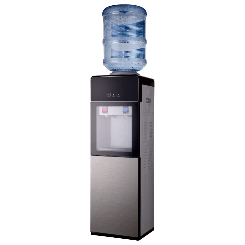 Top Loading Water Cooler Dispenser with Hot & Cold Water - 3/5 Gallon Bottle Capacity, Compressor Cooling System for Home, Kitchen, Office & Dorm | Perfect for Hydration, Coffee & Tea Making