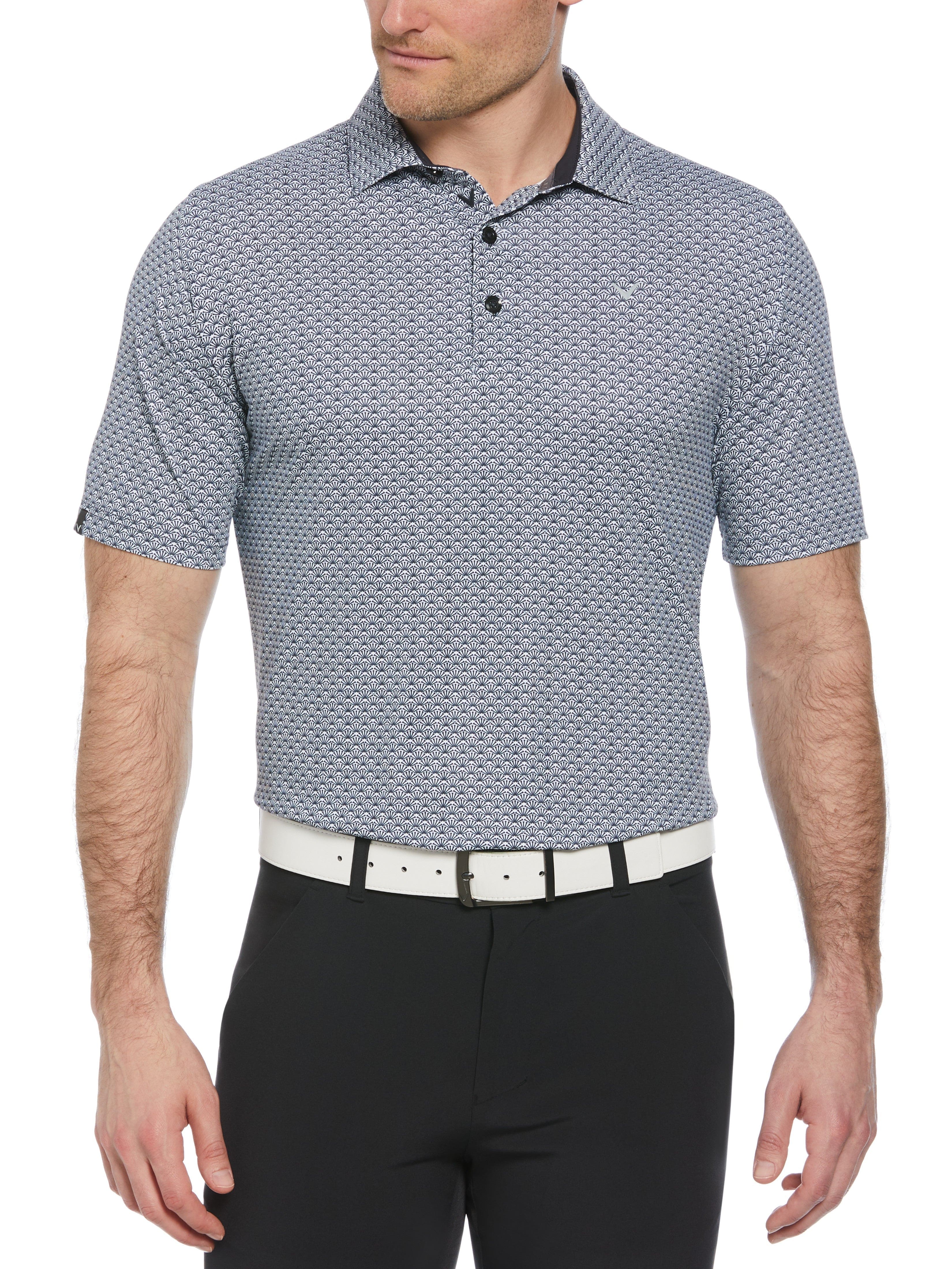 Men's Stylish Trademark Print Golf Polo Shirt - Breathable & Comfortable for Golf, Casual Wear & Outdoor Activities
