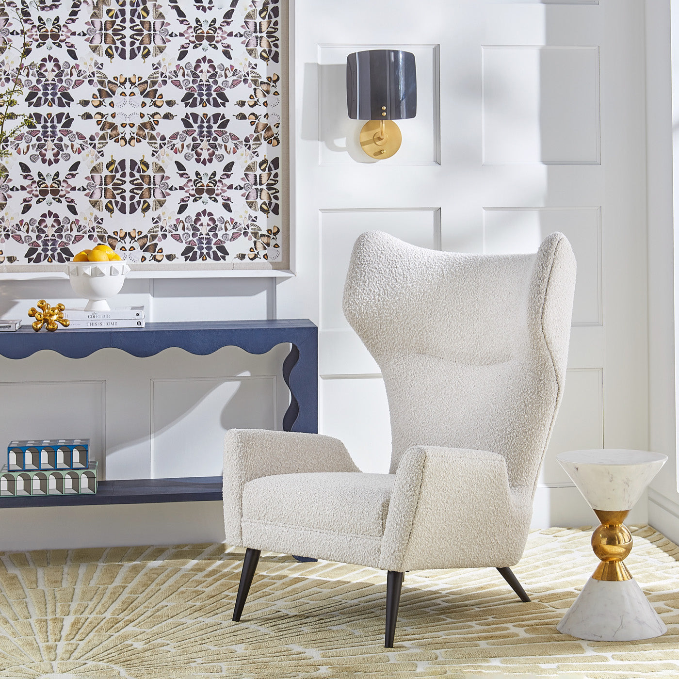 Milano Wing Chair - Modern Accent Chair for Living Room, Bedroom & Office - Comfortable Upholstered Lounge Chair with High Back Support - Perfect for Reading, Relaxing & Home Decor