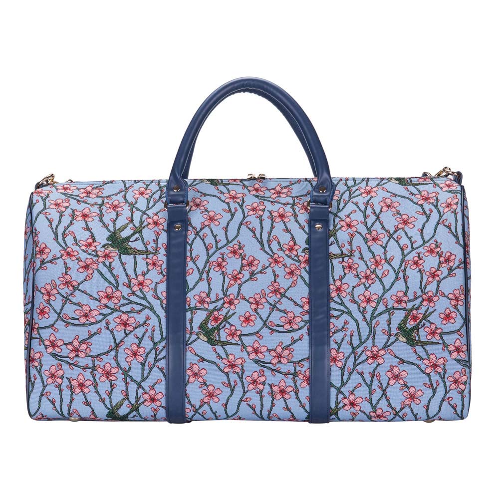Signare Large Travel Duffle Bag for Women - Blossom & Swallow Design Weekender Overnight Gym Sports Carryon Tote | Perfect for Travel, Gym, Sports & Weekend Getaways