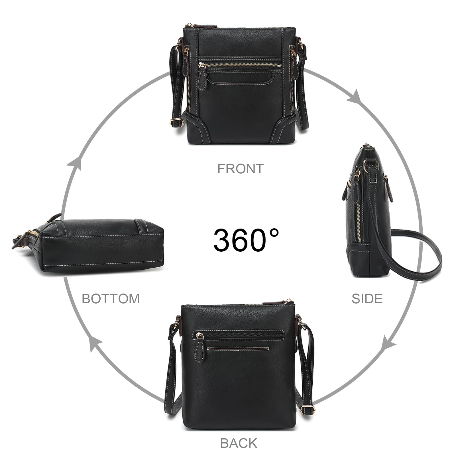 LL LOPPOP Women's Leather Crossbody Bag - Small Designer Shoulder Purse & Handbag for Everyday Use | Perfect for Work, Travel, and Casual Outings