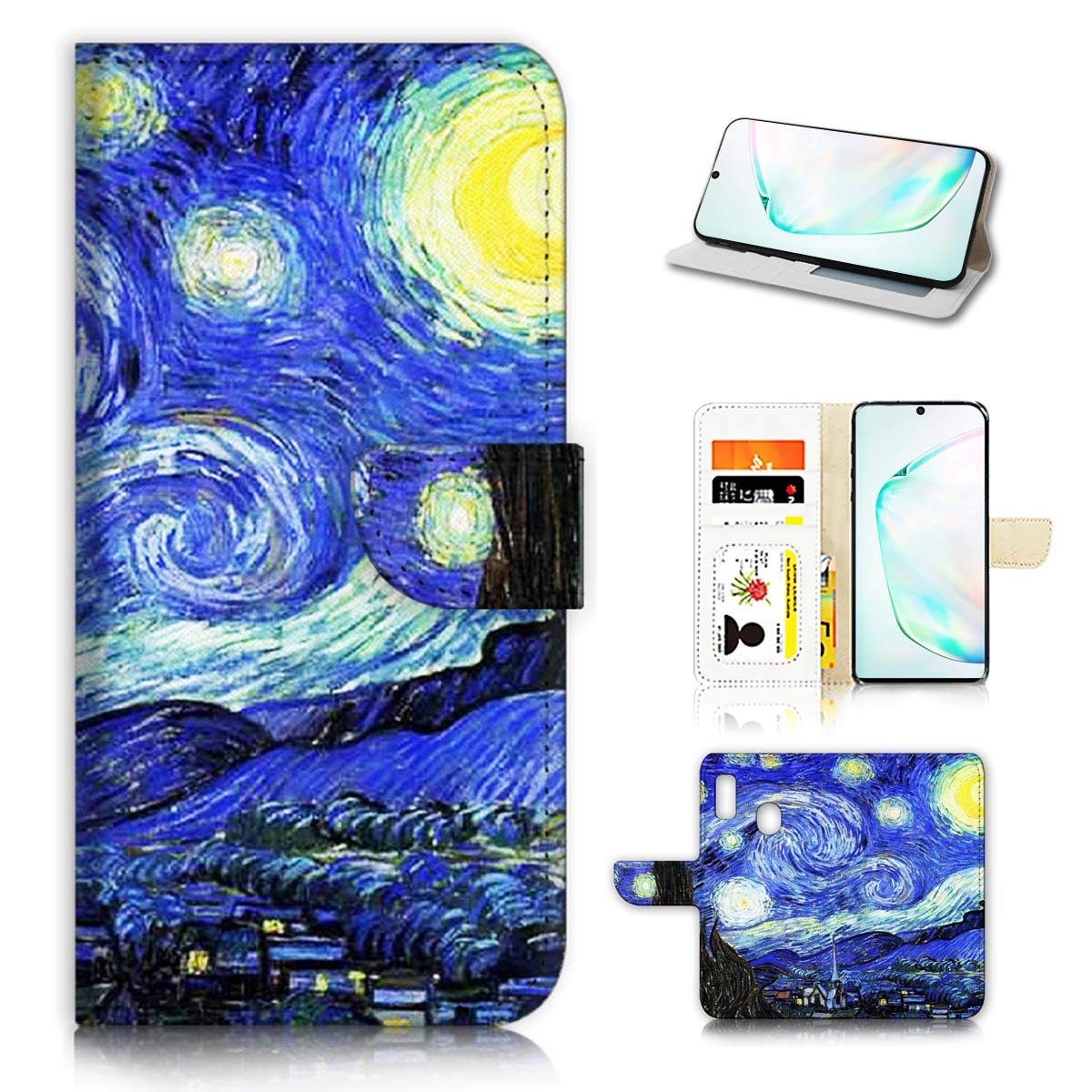 Samsung Galaxy Note 10 Flip Wallet Case - Starry Night Design for Daily Use