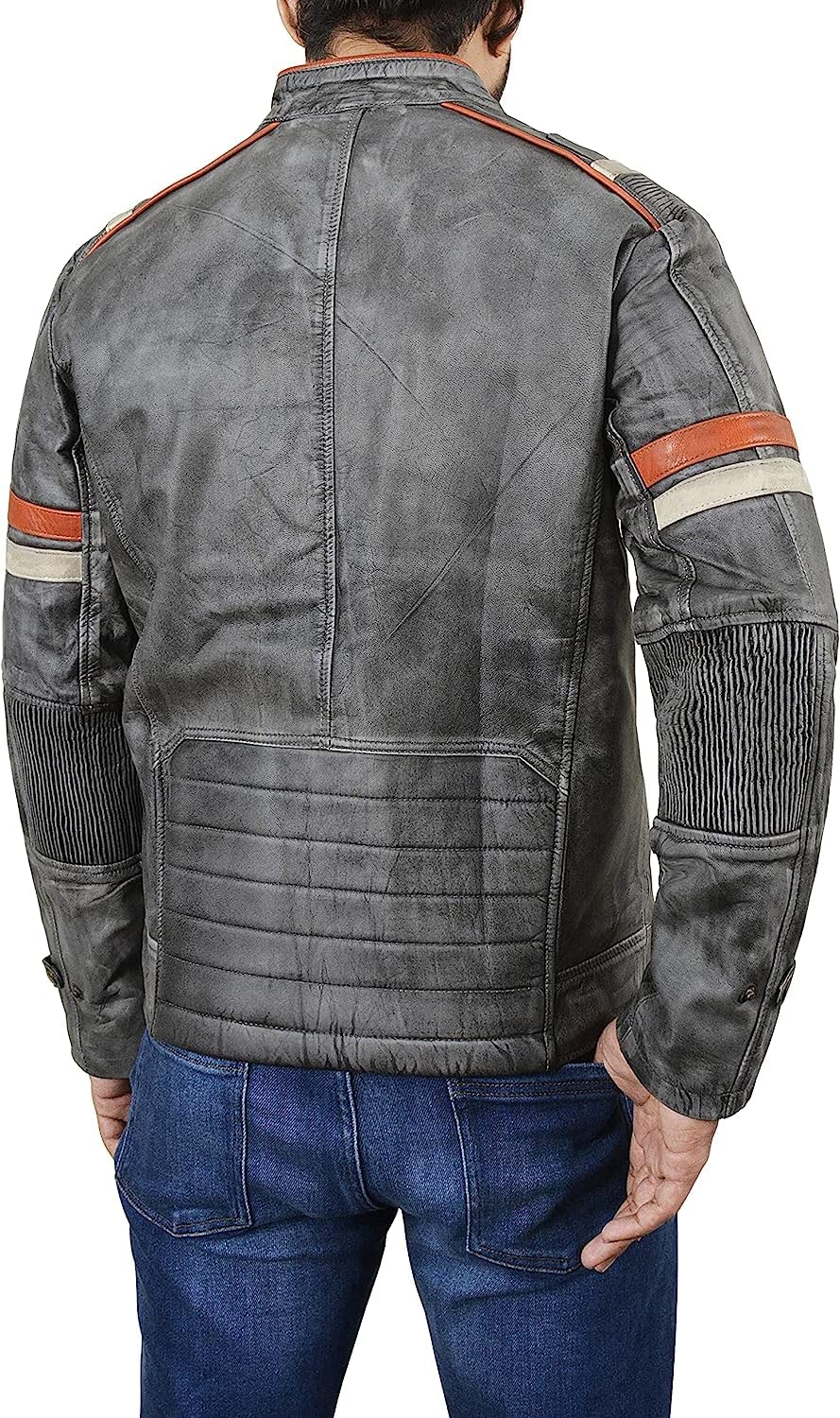 Vintage Cafe Racer Leather Jacket for Men | Motorcycle Riding & Urban Style