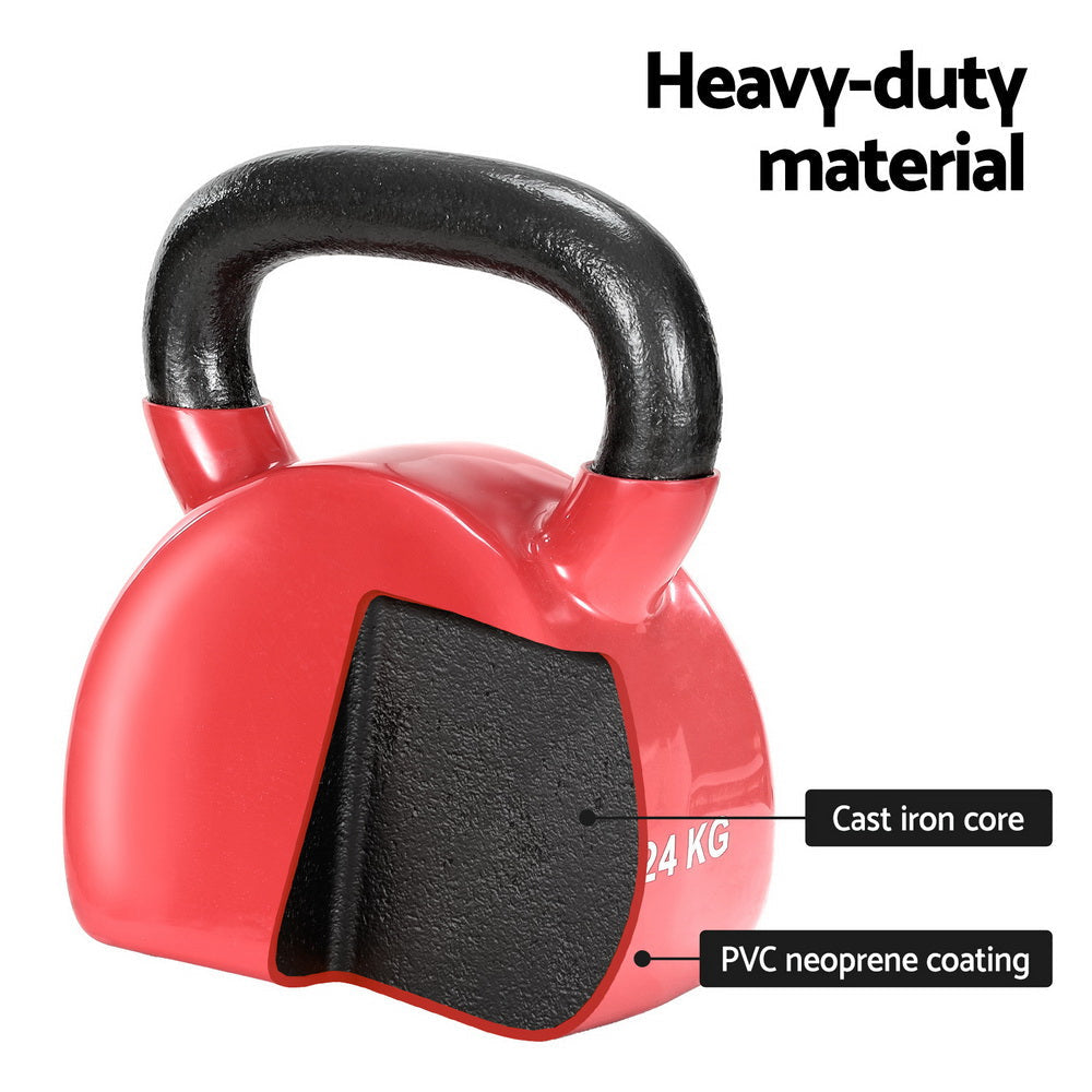 24kg Kettlebell Set for Weightlifting - Adjustable Dumbbell & Kettlebell Combo for Home Gym, Strength Training, CrossFit, and Full-Body Workouts