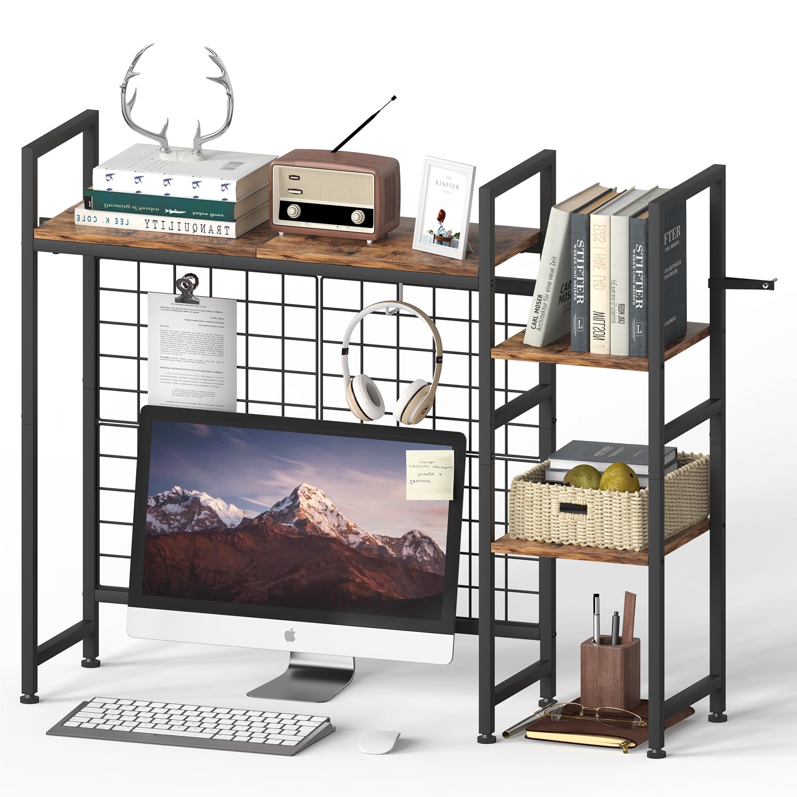 3-Tier Wooden Desktop Shelf Organizer - 37.4