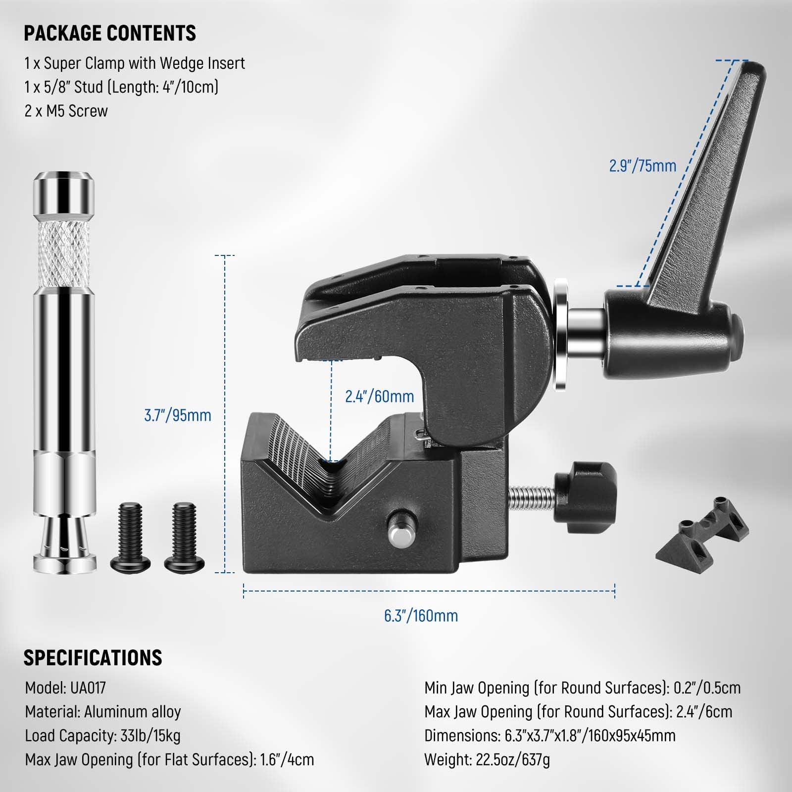 NEEWER UA017 Super Clamp with 1/4