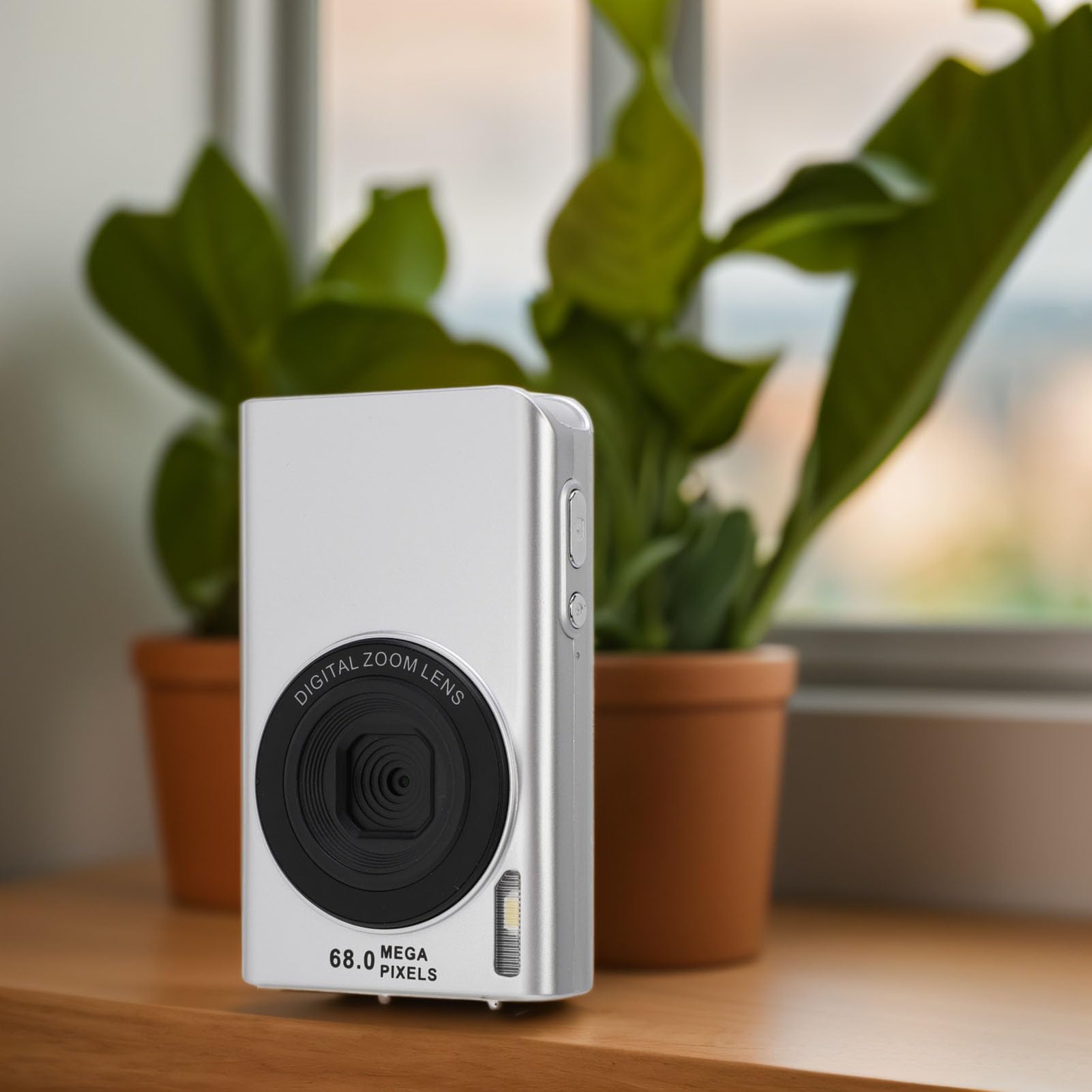 4K 68MP Digital Camera with 16X Zoom, Auto Focus & Anti-Shake - Continuous Shooting & Built-in Fill Light for Travel Vlogging (Silver) | Perfect for YouTube, TikTok & Outdoor Adventures