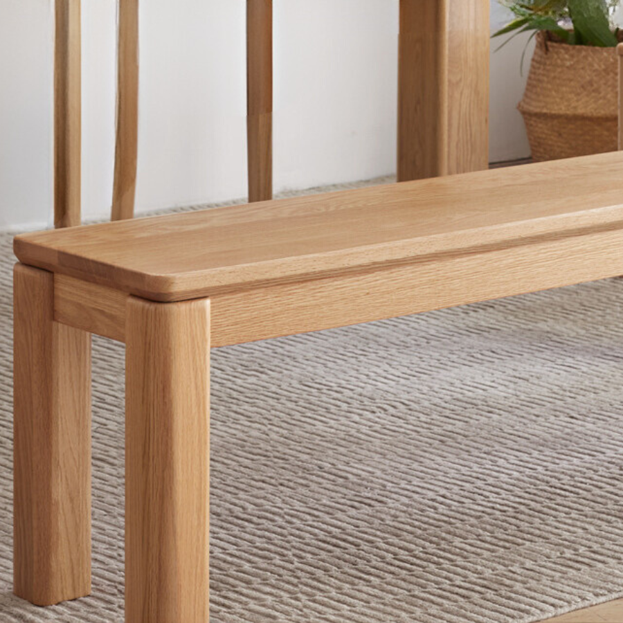 Solid Oak Wood Long Nordic Modern Bench for Living Room, Entryway, or Bedroom - Durable & Stylish Seating Furniture for Home Decor