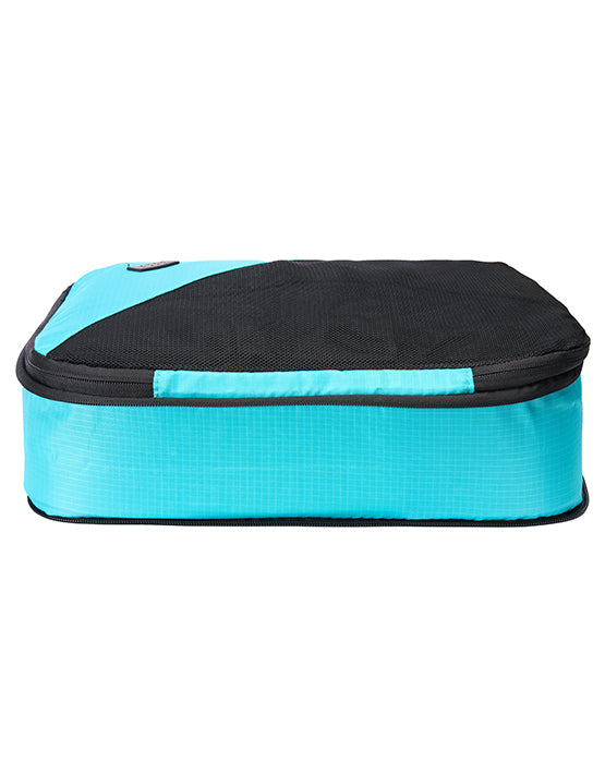 TOSCA TCA063 S 2PK Compression Cube Small Teal - Space Saving Travel Organizer for Clothes & Accessories - Perfect for Suitcase, Backpack & Closet Storage