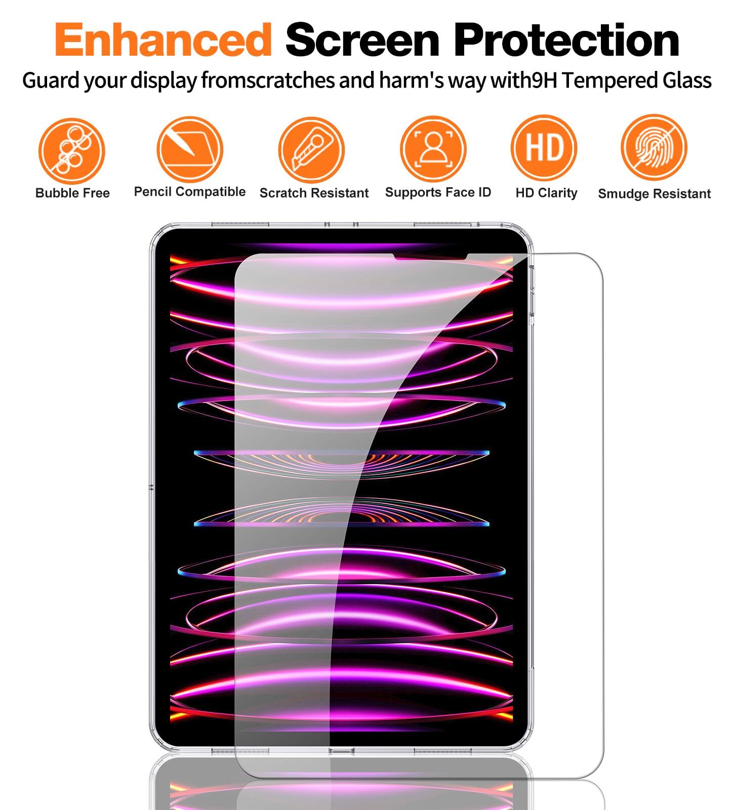 Premium Clear iPad Pro 12.9 Case (2020-2023 Models) - Ultra Slim Hard Back Cover with Screen Protector | Anti-Yellowing Technology | Apple Pencil Compatible | Perfect for Work, Travel & Home Use