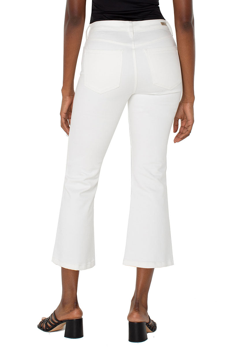 Liverpool Hannah Crop Flare Jeans in White - High Waisted Flared Pants for Women, Vintage 70s Style Denim Trousers | Perfect for Casual Outfits, Date Nights & Music Festivals
