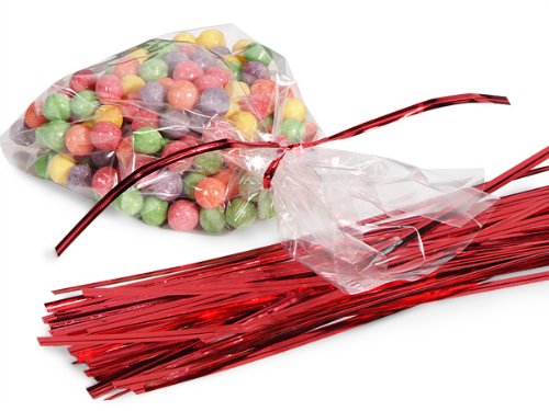Metallic Red 4-Inch Twist Ties - 3/16