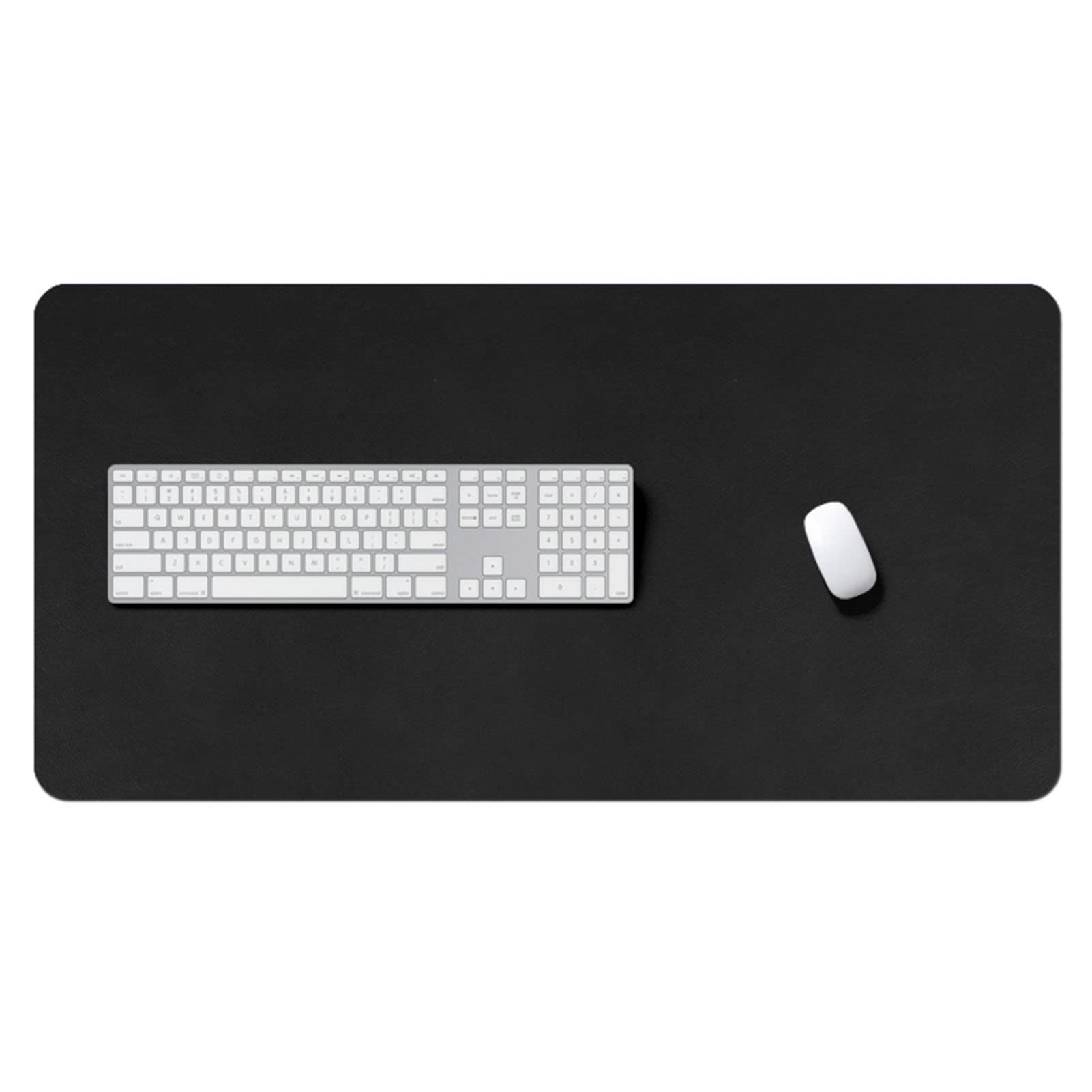Premium Large Leather Gaming Mouse Pad - Non-Slip Waterproof Desk Mat (80x40cm, Black) for PC, Office & Home Use - Extra Thick Plush Back Writing Surface Protector