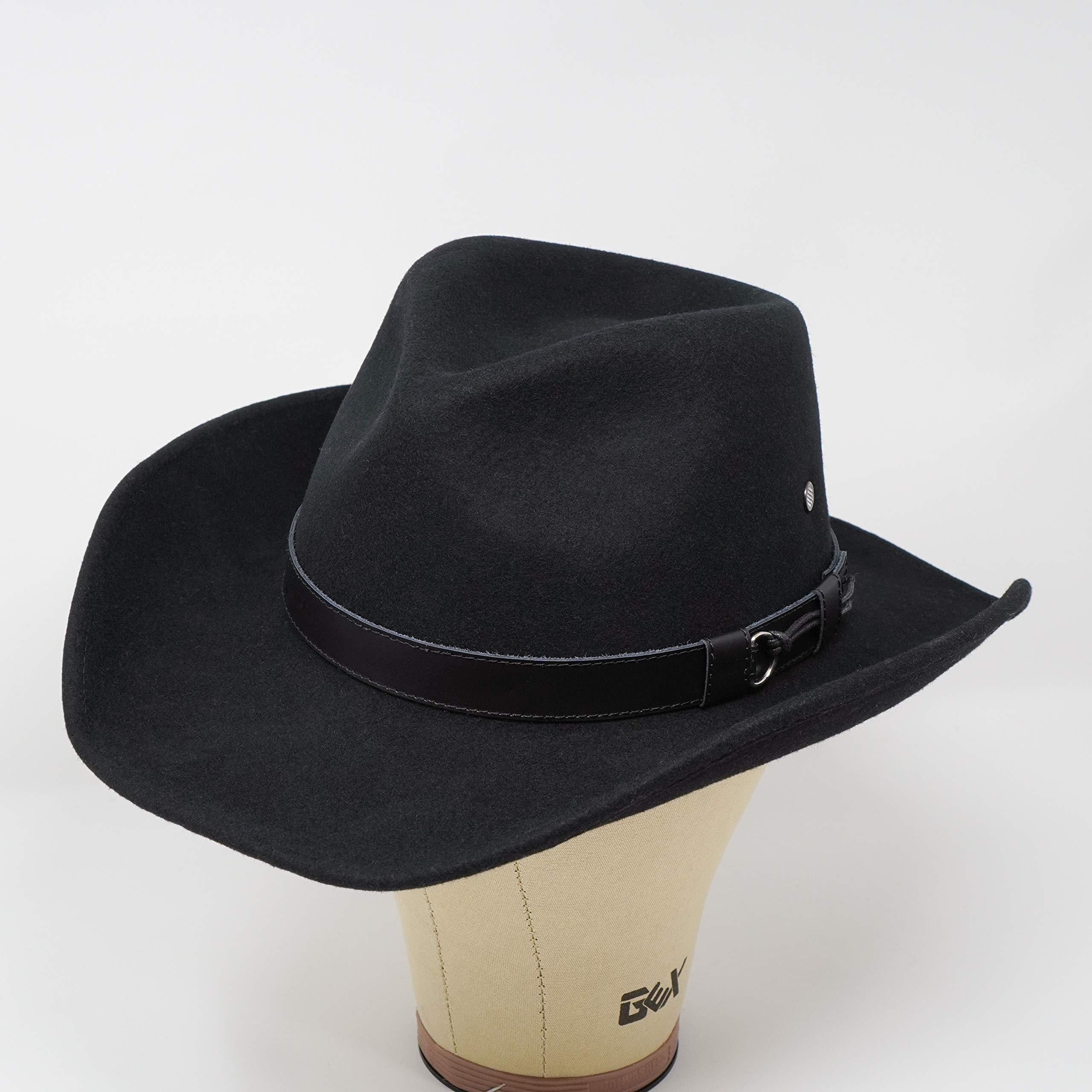 Borges & Scott Forester Western Style Wool Felt Hat - Water Resistant Cowboy Hat with Mouldable Wire Brim - Perfect for Outdoor Adventures, Rodeo Events & Western Fashion
