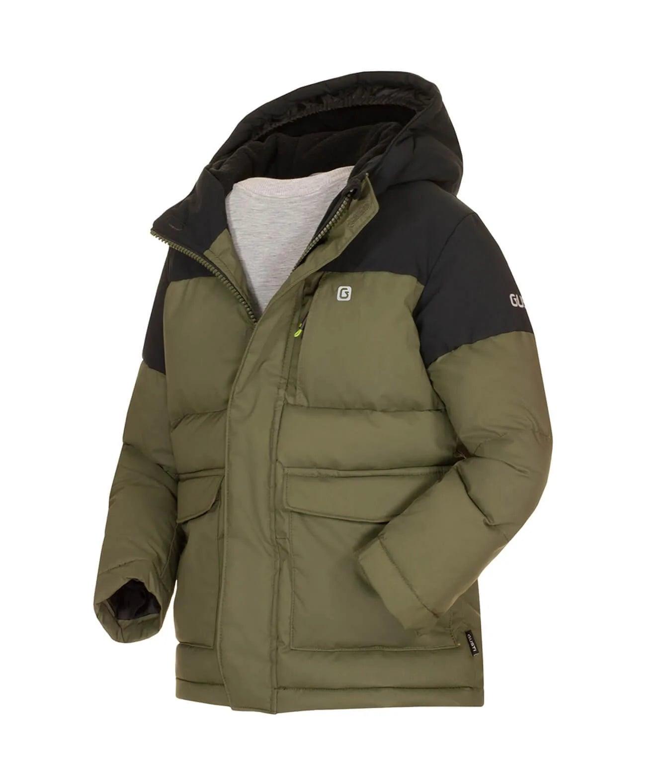 Gusti Glen Snow Suit for Kids - Waterproof Winter Jacket & Pants Set in Olive Green - Perfect for Snow Play, Skiing & Outdoor Adventures