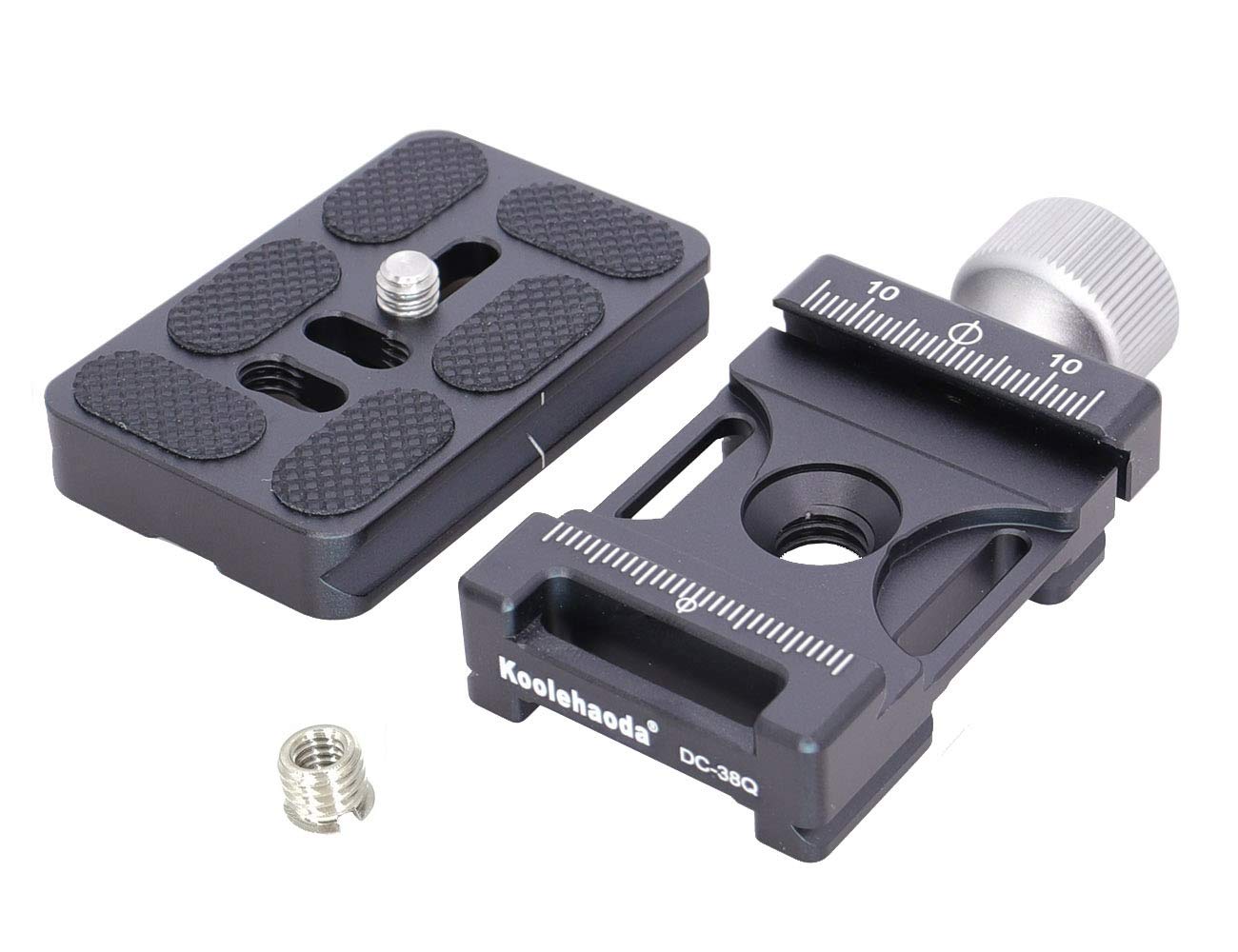 50mm Quick Release Plate Clamp - Arca Swiss Compatible Camera Mount with Universal QR Plate, 1/4-3/8 Screw Adapter for DSLR, Monopod, Tripod & Ball Head | Perfect for Photography, Videography & Outdoor Shooting - DC38Q
