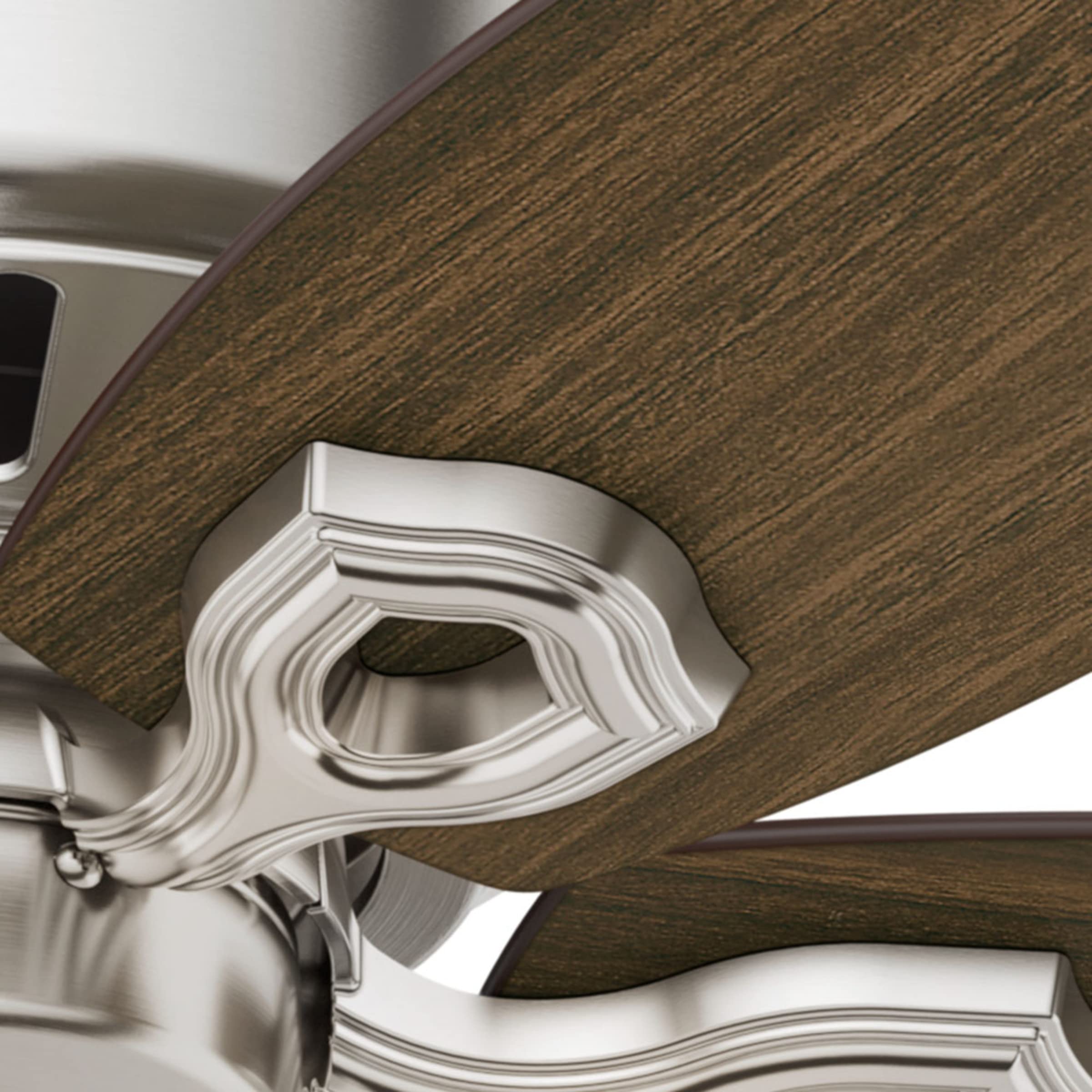 Hunter Fan Company 51092 42 Inch Brushed Nickel Low Profile Ceiling Fan with LED Light Kit and Pull Chain - Perfect for Bedrooms, Living Rooms, and Indoor Spaces