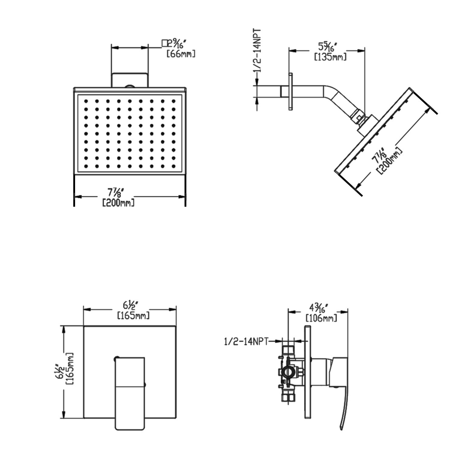 SOKA 8 Inch Rainfall Shower System - Chrome Single Function Shower Faucet Set with Pressure Balance Valve & Square Shower Head - Perfect for Modern Bathroom & Spa-Like Shower Experience