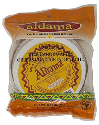 Aldama Oblea Medium Milk Candy Wafer - Soft & Chewy Mexican Candy (5pc/Bag) | Authentic Mexican Treat for Parties, Gifts & Snacking