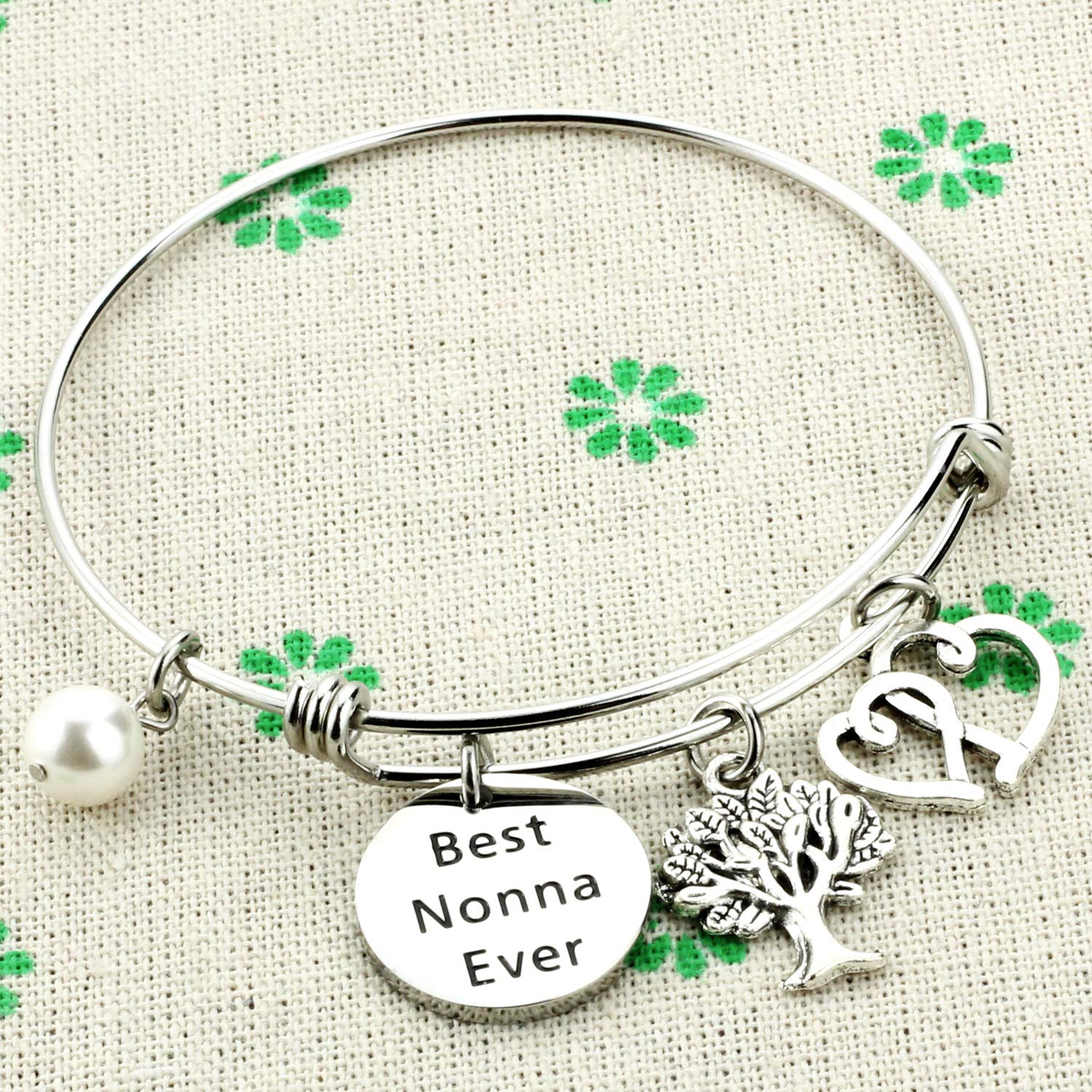 Kivosliviz Nonna Bracelet for Women - Best Nonno Ever Grandma Jewelry Gift - Perfect for Mother's Day, Birthday & Anniversary Presents