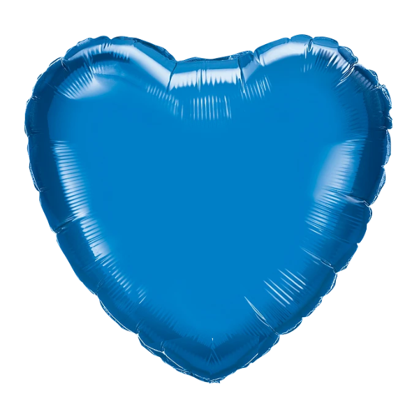 18 Inch Sapphire Blue Plain Foil Heart Balloons - Perfect for Birthday Parties, Baby Showers & Wedding Decorations