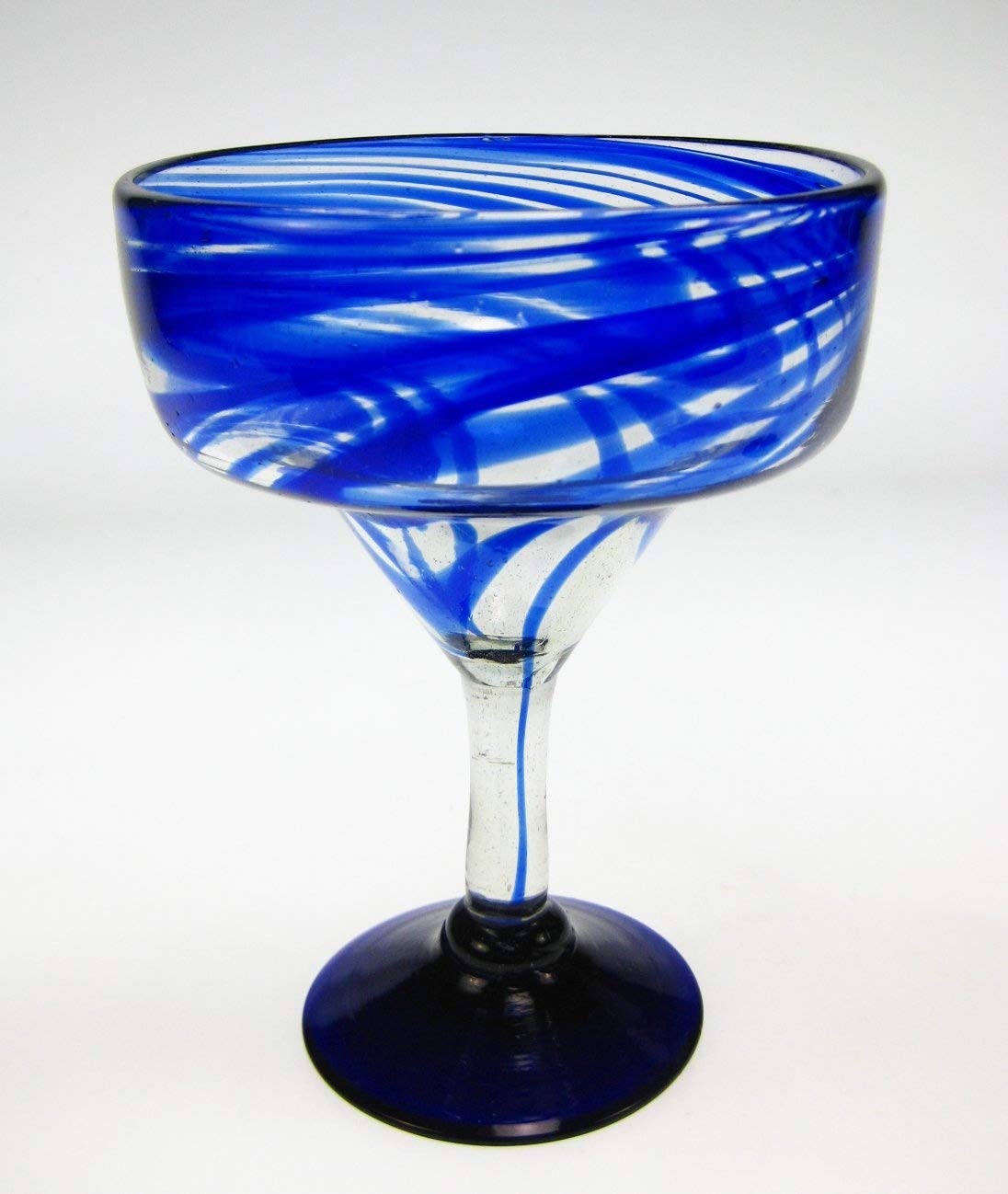 Hand Blown Blue Swirl Glass Pitcher Set with Display Rack - 6 Piece Barware Collection for Iced Tea, Lemonade & Cocktail Serving - Perfect for Home Entertaining, Restaurants & Weddings