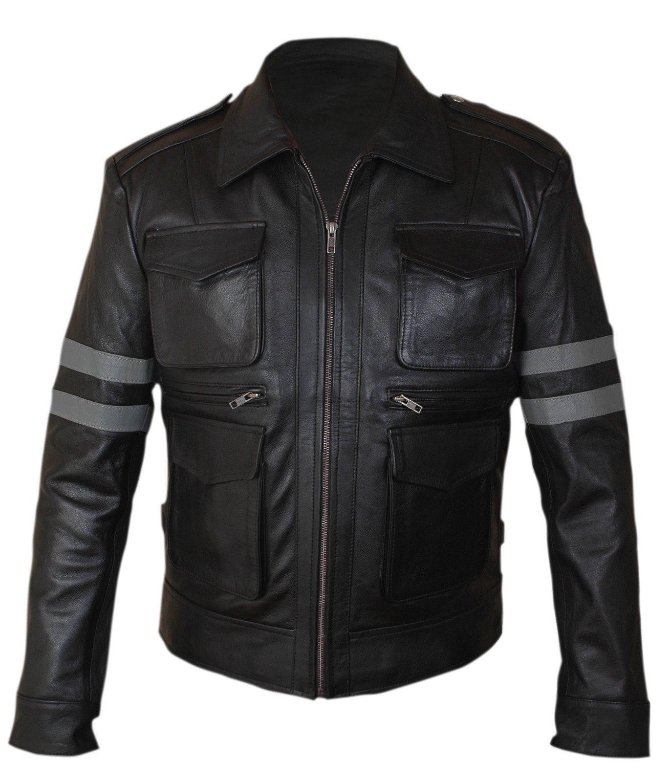F&H Genuine Leather Kids Gaming Jacket - Stylish Leon Costume for Boys & Girls - Perfect for Cosplay, Halloween, and Video Game Themed Parties