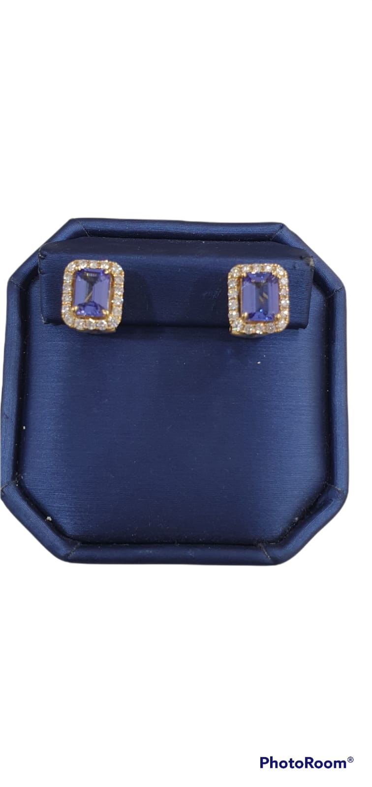 18K Yellow Gold Tanzanite Earrings for Women - Genuine Tanzanite Stud Earrings - Luxury Jewelry Gift for Her - Perfect for Weddings, Anniversaries & Special Occasions