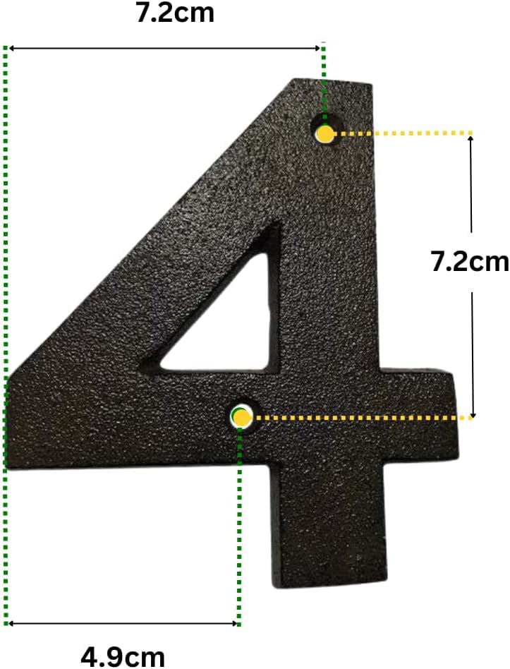 5 Inch Black Metal House Numbers for Outside - Durable Address Numbers for Mailbox, Door, or Fence - Perfect for Home, Apartment, and Business Address Signage