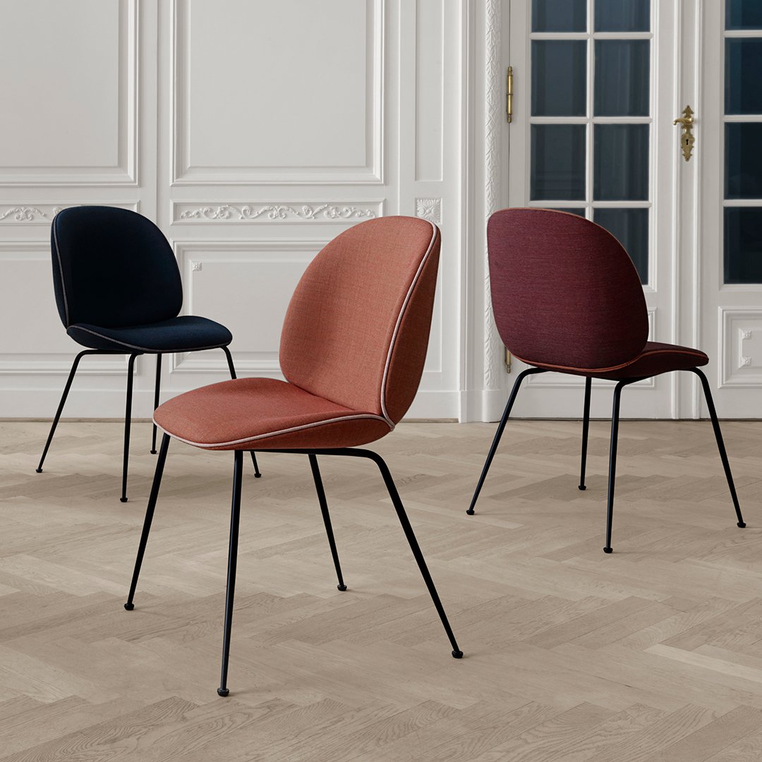 Beetle Dining Chair with Conic Base - Fully Upholstered Modern Seat for Kitchen, Dining Room & Office - Comfortable & Stylish Home Furniture