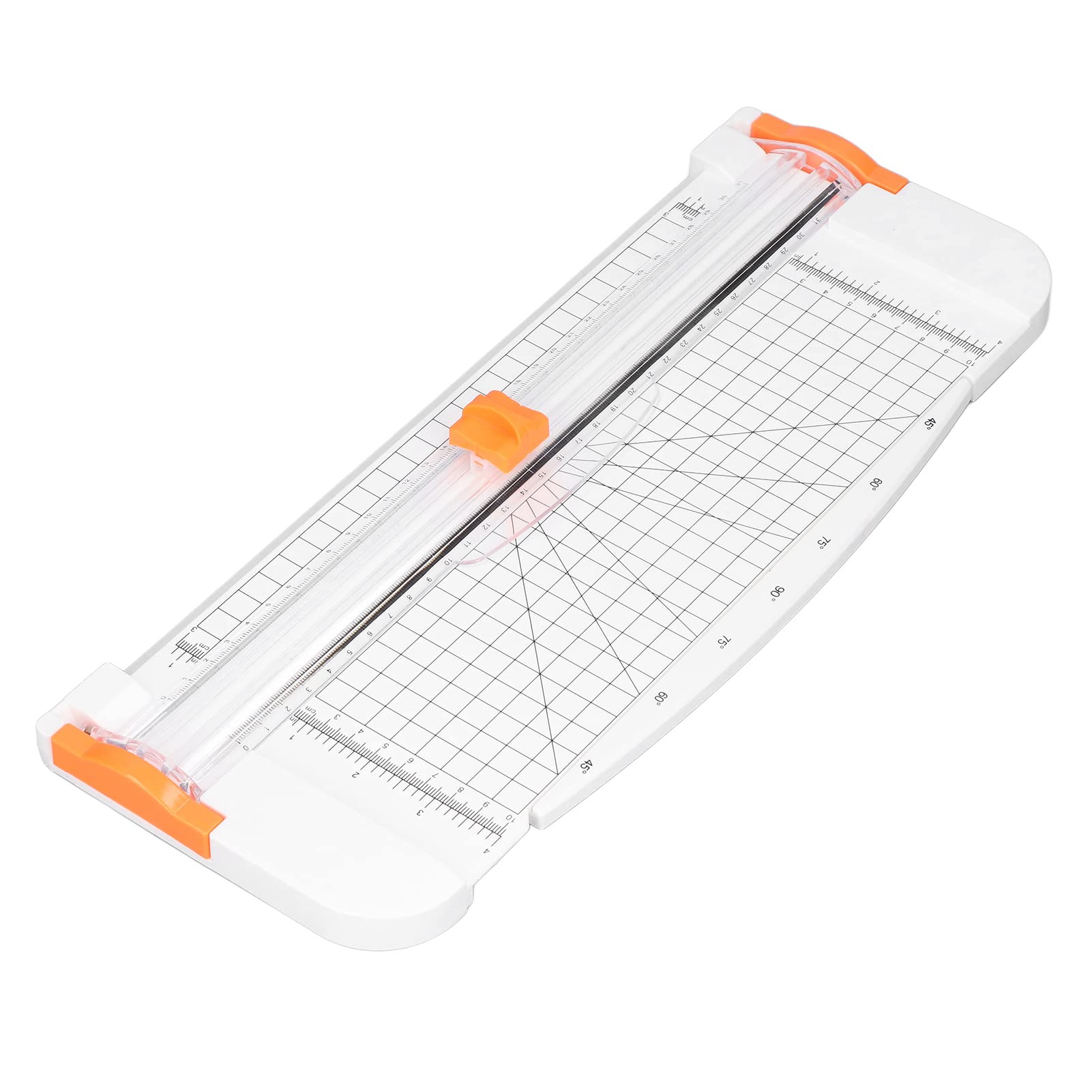 Premium A4 Paper Cutter - Manual Carbon Steel Multi-Angle Trimmer for Paper, Phone Screen Protectors & Plastic Films | No-Fold Precision Cutting | Ideal for Office, Crafting & Photo Editing (White)