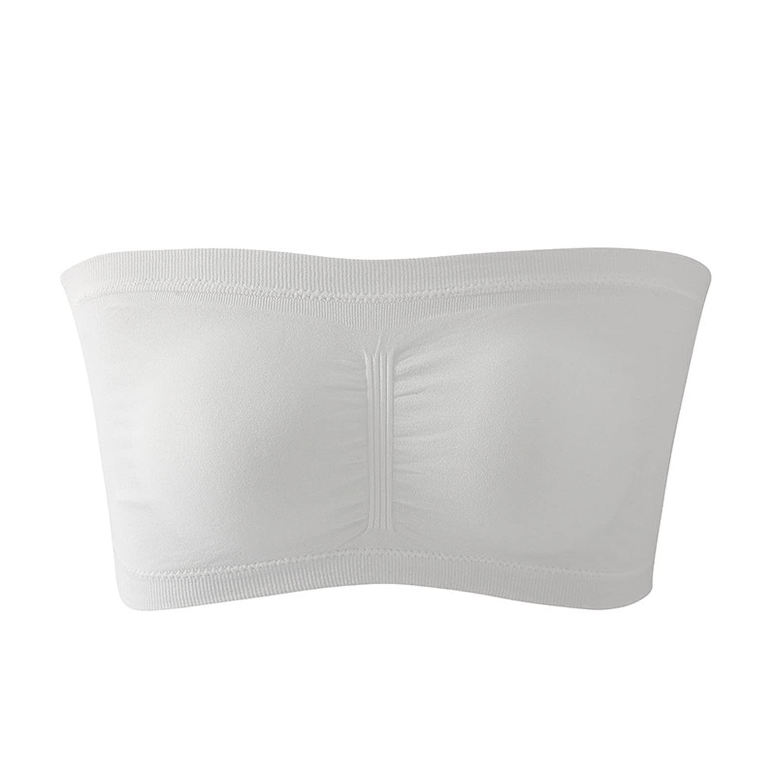 Wirefree Women's Strapless Bra - Seamless Bandeau Tube Top for Full Coverage & Comfort - Regular & Plus Sizes - Cotton Padded Bralette No Underwire - Perfect for Everyday Wear, Yoga, and Layering Under Tops