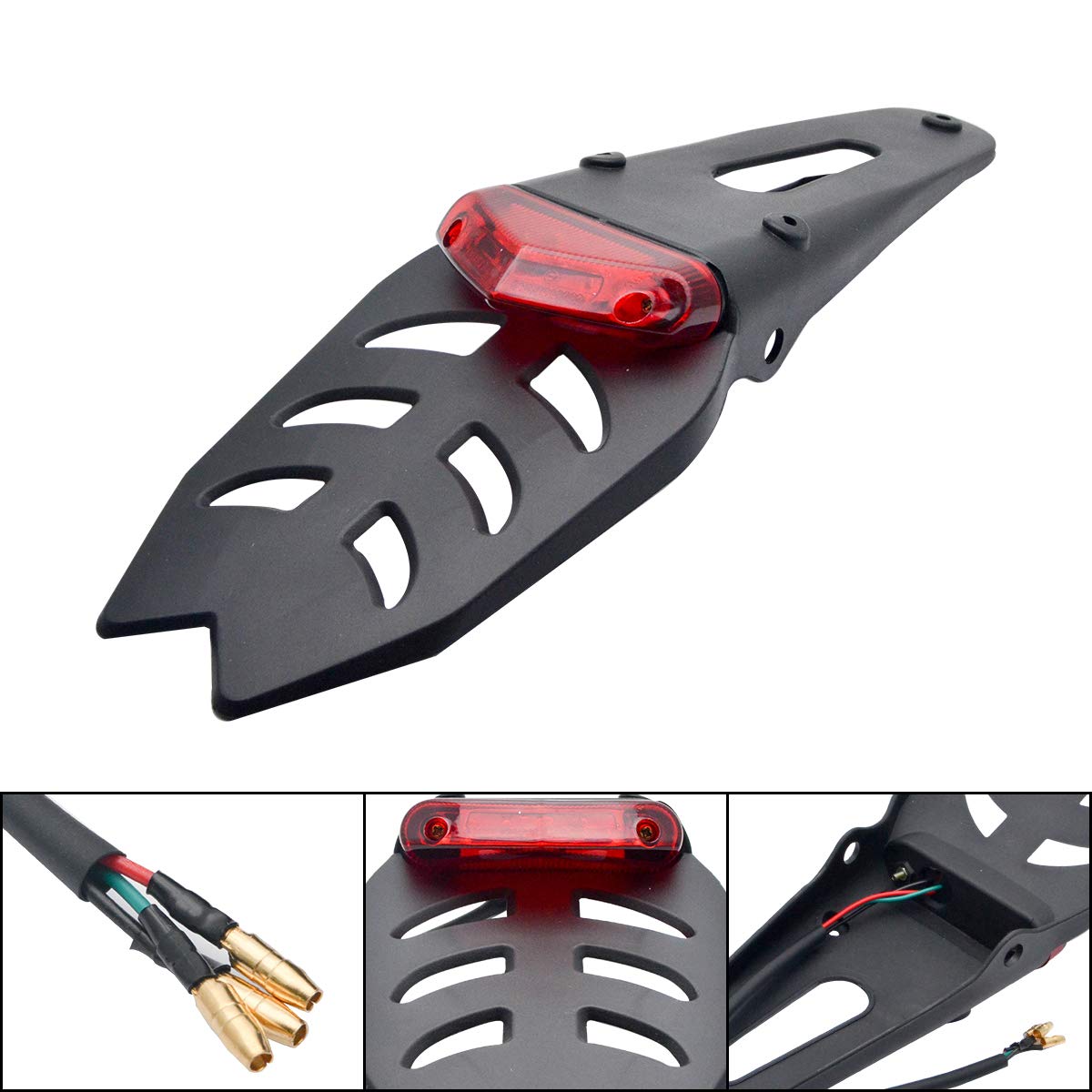 Universal 12V LED Motorcycle Tail Brake Light - Bright LED Rear Stop Lamp for CRF, KTM, Yamaha Motorcycles - Waterproof & Durable for Night Riding & Off-Road Adventures