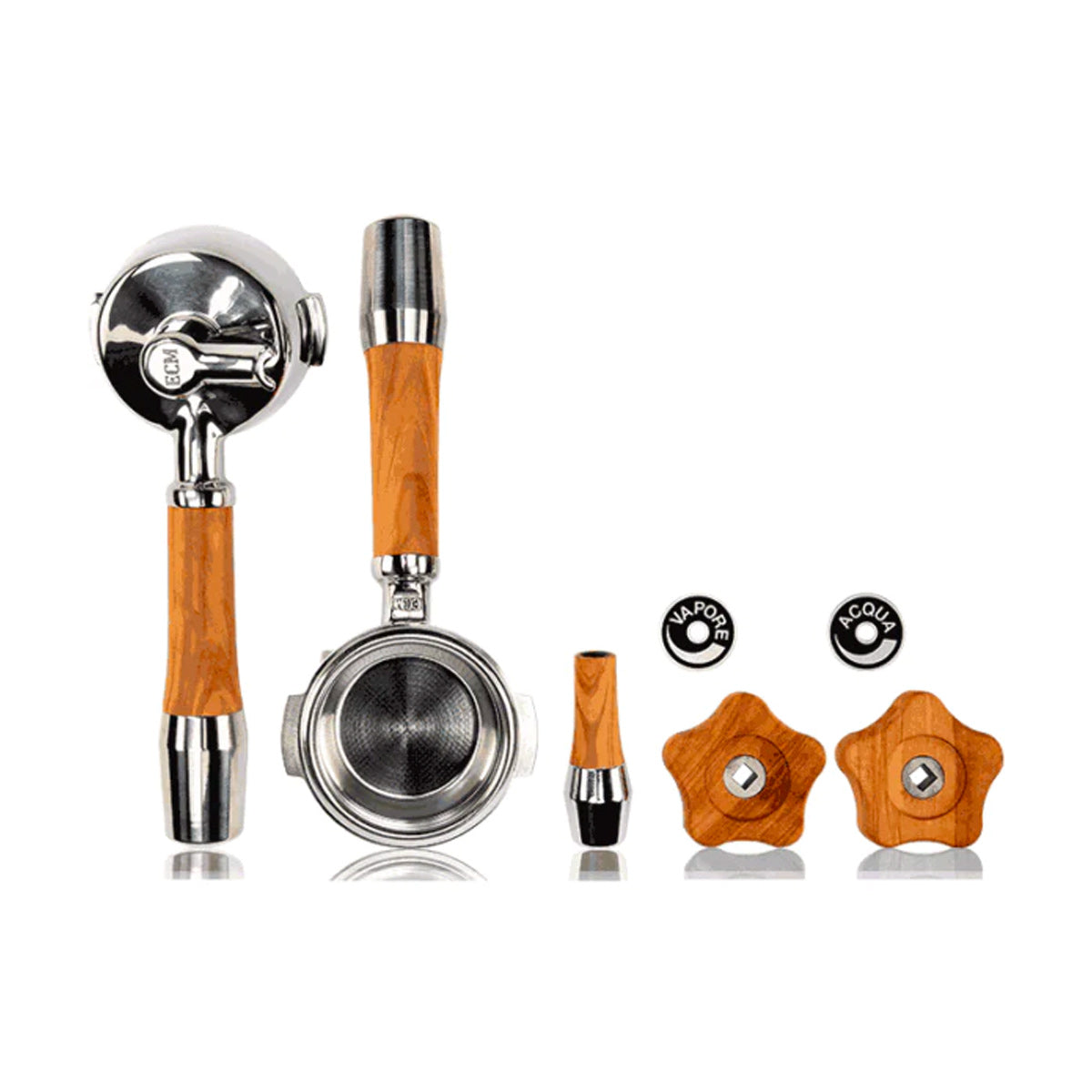 Premium Olive Wood ECM Handle Set #89495 for Rotary Valve Espresso Machines - Perfect for Home Baristas & Coffee Shops