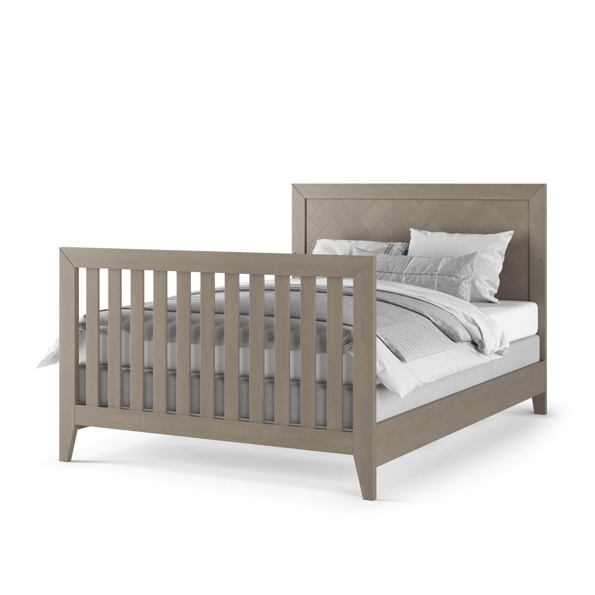 Child Craft Full Size Bed Rails for Kieran 4-in-1 Convertible Crib | Sturdy Pinewood Construction | Non-Toxic Baby-Safe Finish | Crescent Gray | Perfect for Nursery Room Transition to Toddler Bed