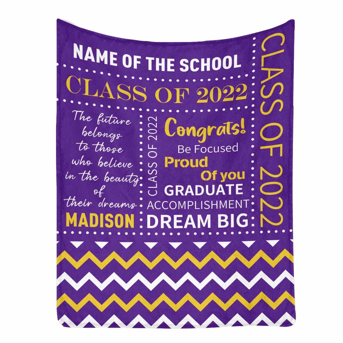 **Personalized Graduation Blanket 2022 - Purple Fleece Throw for Daughter, Son, Sister, Niece - Funny Congrats Gift from Mom & Dad - 60x80 Inches - Perfect for Graduation Parties, Dorm Decor & Cozy Celebrations**