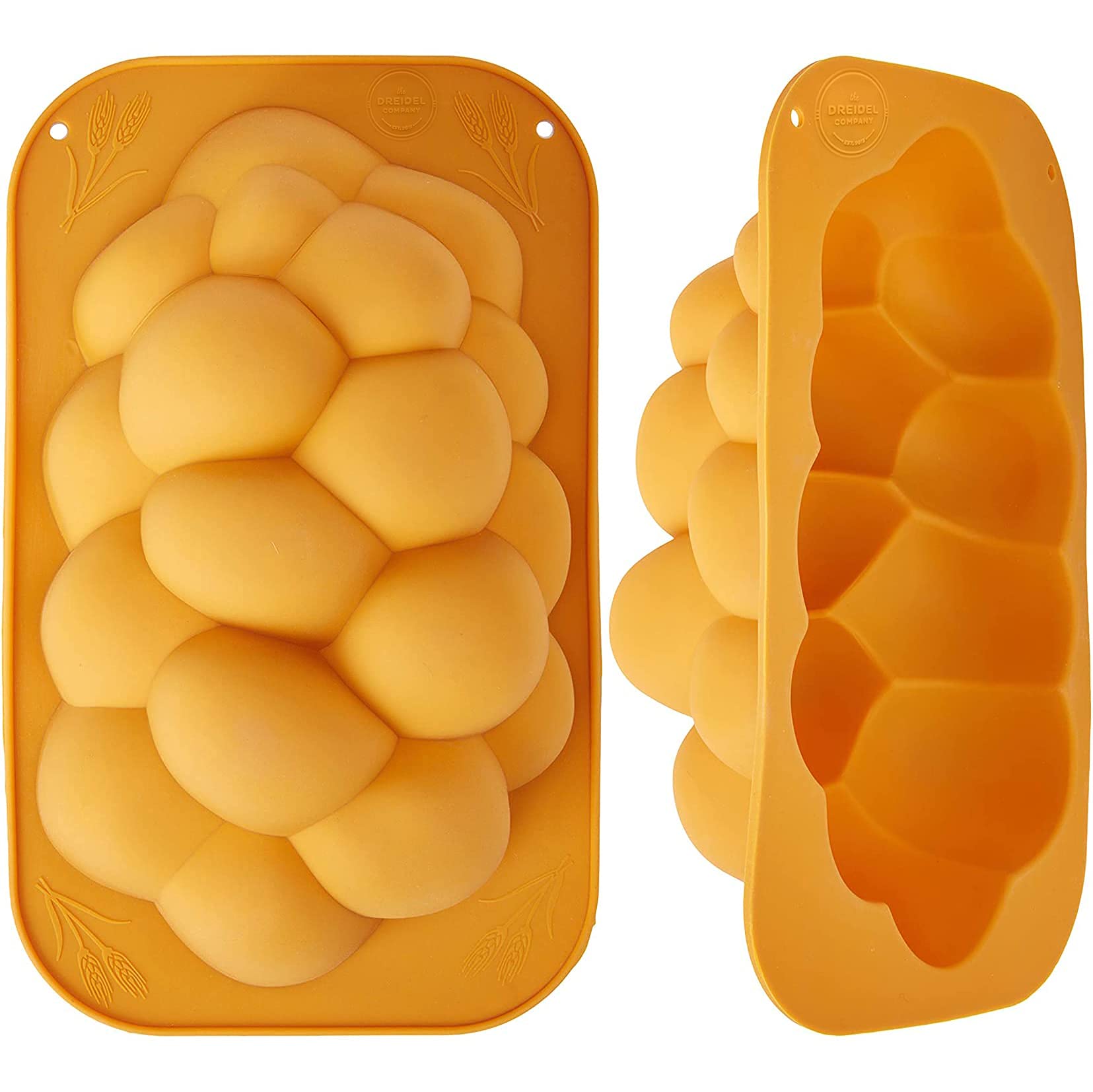 The Dreidel Company Silicone Challah Braid Bread Mold - Kosher Baking Pan for Perfect Braided Challah, No Shaping Required - Medium Size (Single) - Ideal for Jewish Holidays, Shabbat, and Home Baking