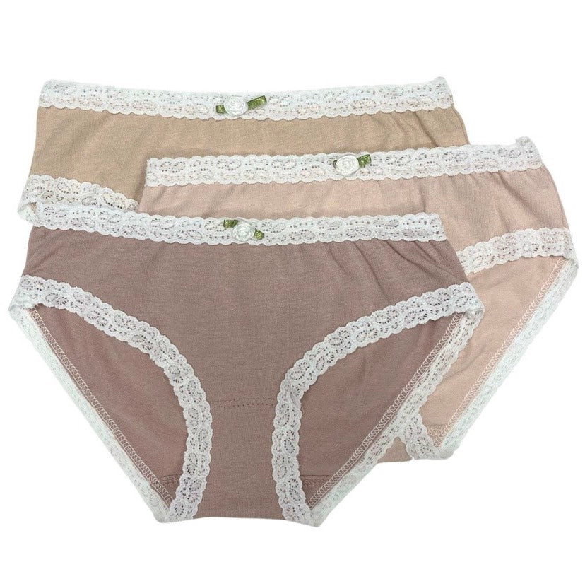 3 Pack Neutral Color Women's Cotton Underwear - Soft & Breathable Panties for Everyday Comfort & Lounge Wear