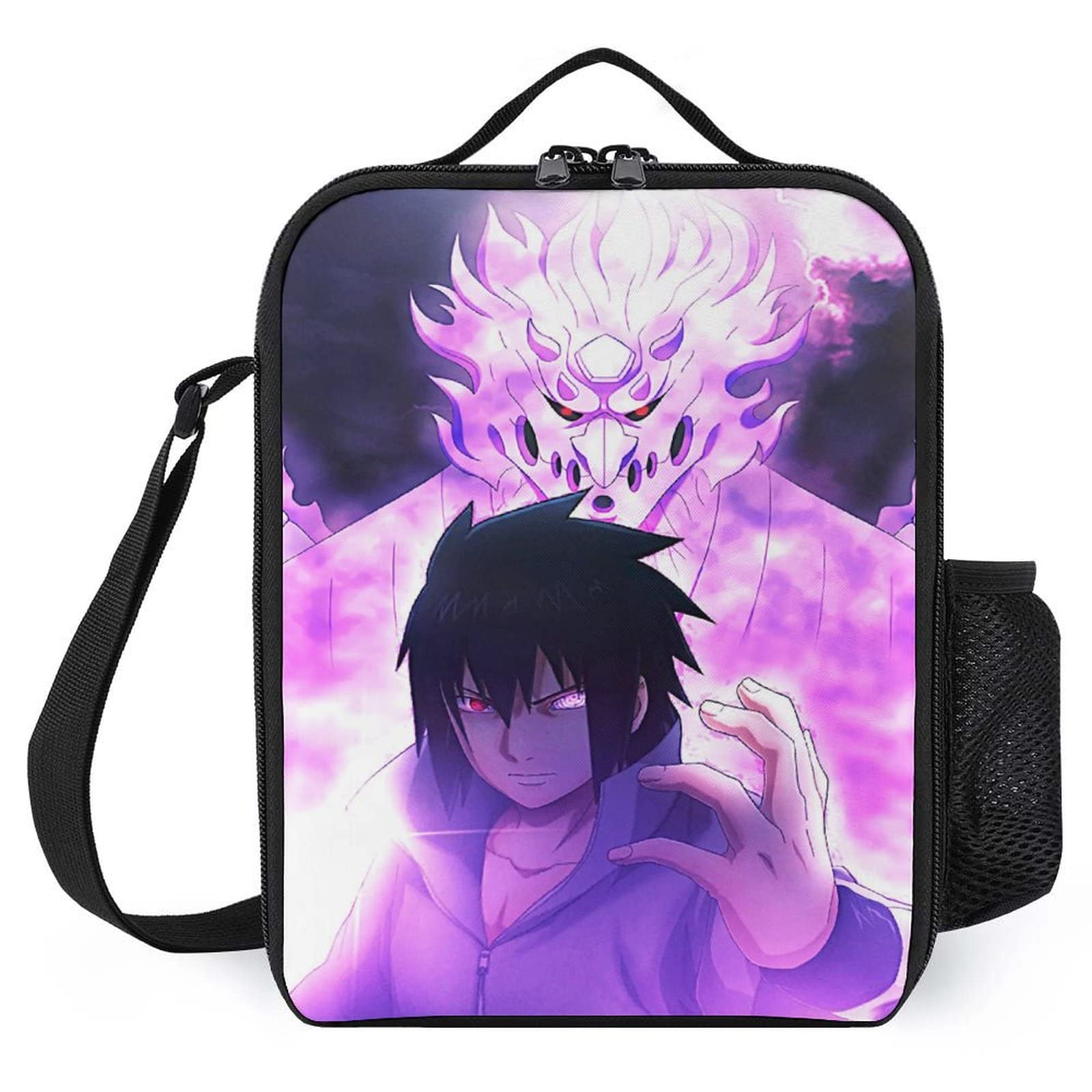 Anime Insulated Lunch Bag - Reusable & Portable Lunch Box Tote with Side Pocket for Men & Women - Perfect for Work, School, Picnic & Travel (25x20x8cm)