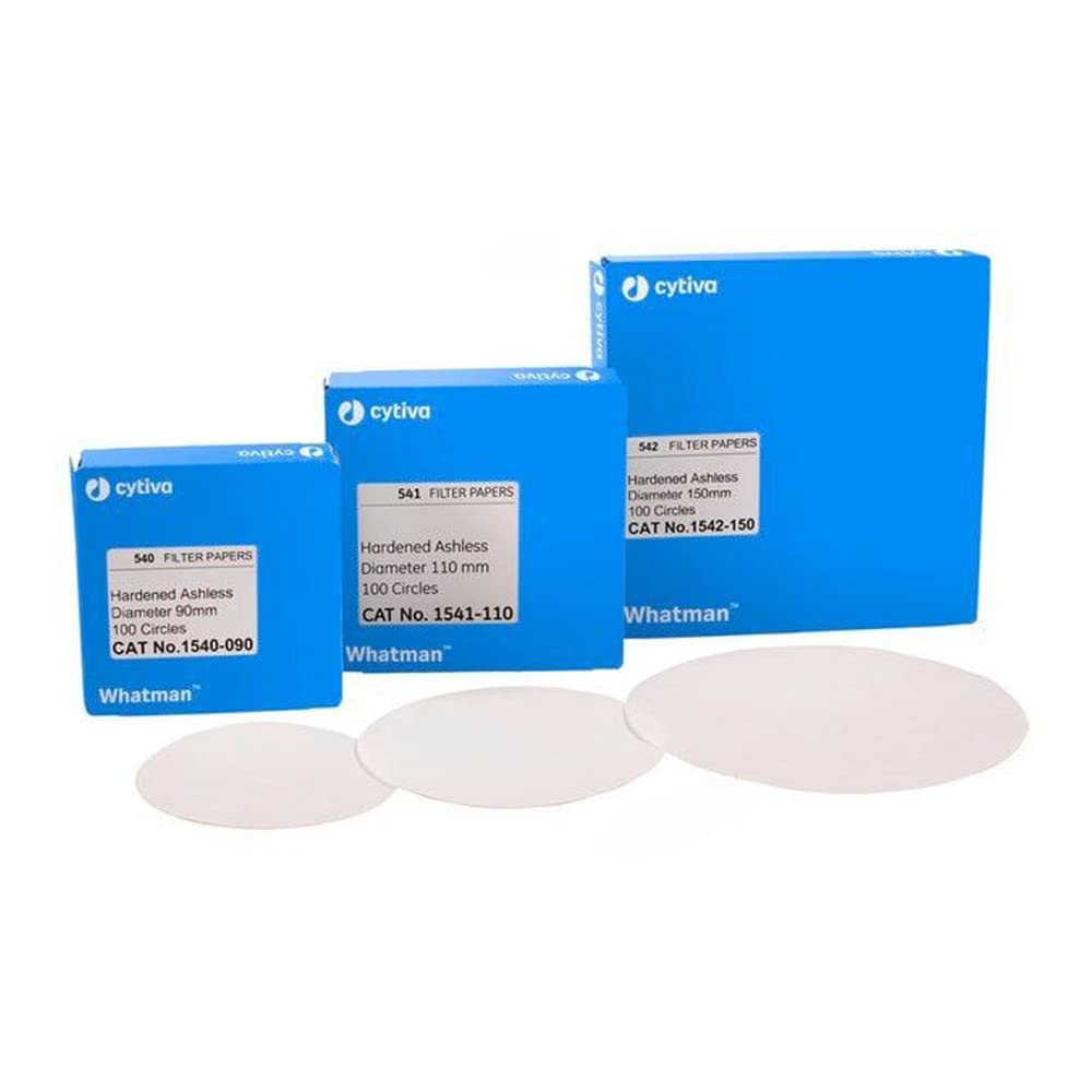 Whatman 1542-150 Hardened Ashless Quantitative Filter Paper, 15.0cm Diameter, Grade 542 (Pack of 100) - Premium Lab Filtration for Chemical Analysis & Environmental Testing