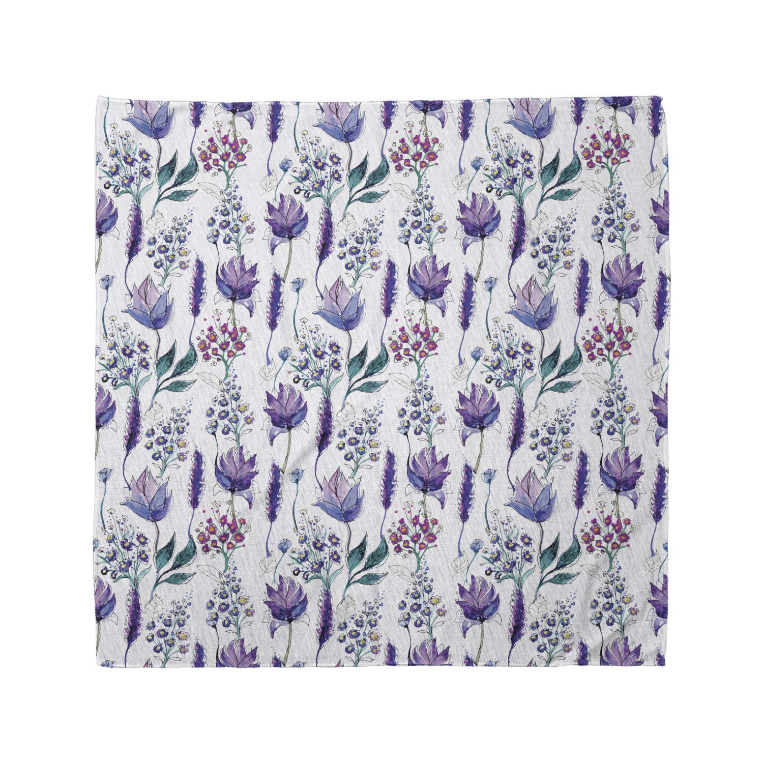 Ambesonne Floral Bandana - Botany Plants Watercolor Design Unisex Head Scarf & Neck Tie for Women Men - Perfect for Outdoor Activities, Music Festivals & Fashion Accessories