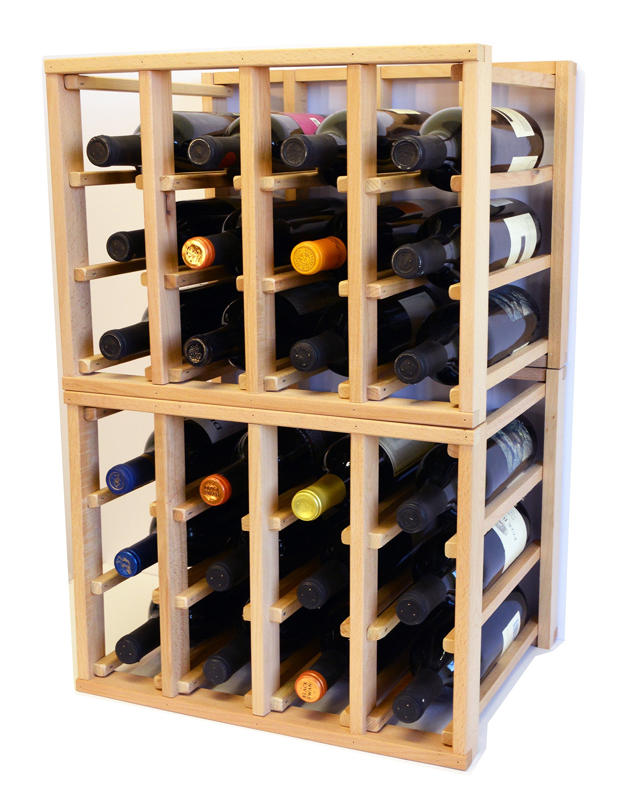 Modular Stackable Wine Rack - Holds 24 Bottles (Expandable to 96 Bottles) | Space-Saving Storage for Home Bars, Cellars & Restaurants