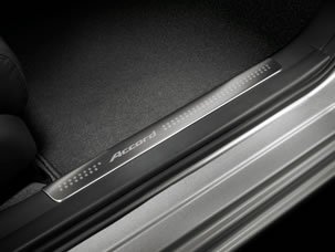 Honda Genuine Illuminated Door Sill Trim 08E12-TA0-130B - Graphite Black for Accord Sedan & Coupe - Premium Interior Upgrade with LED Lighting for Night Visibility & Style Enhancement